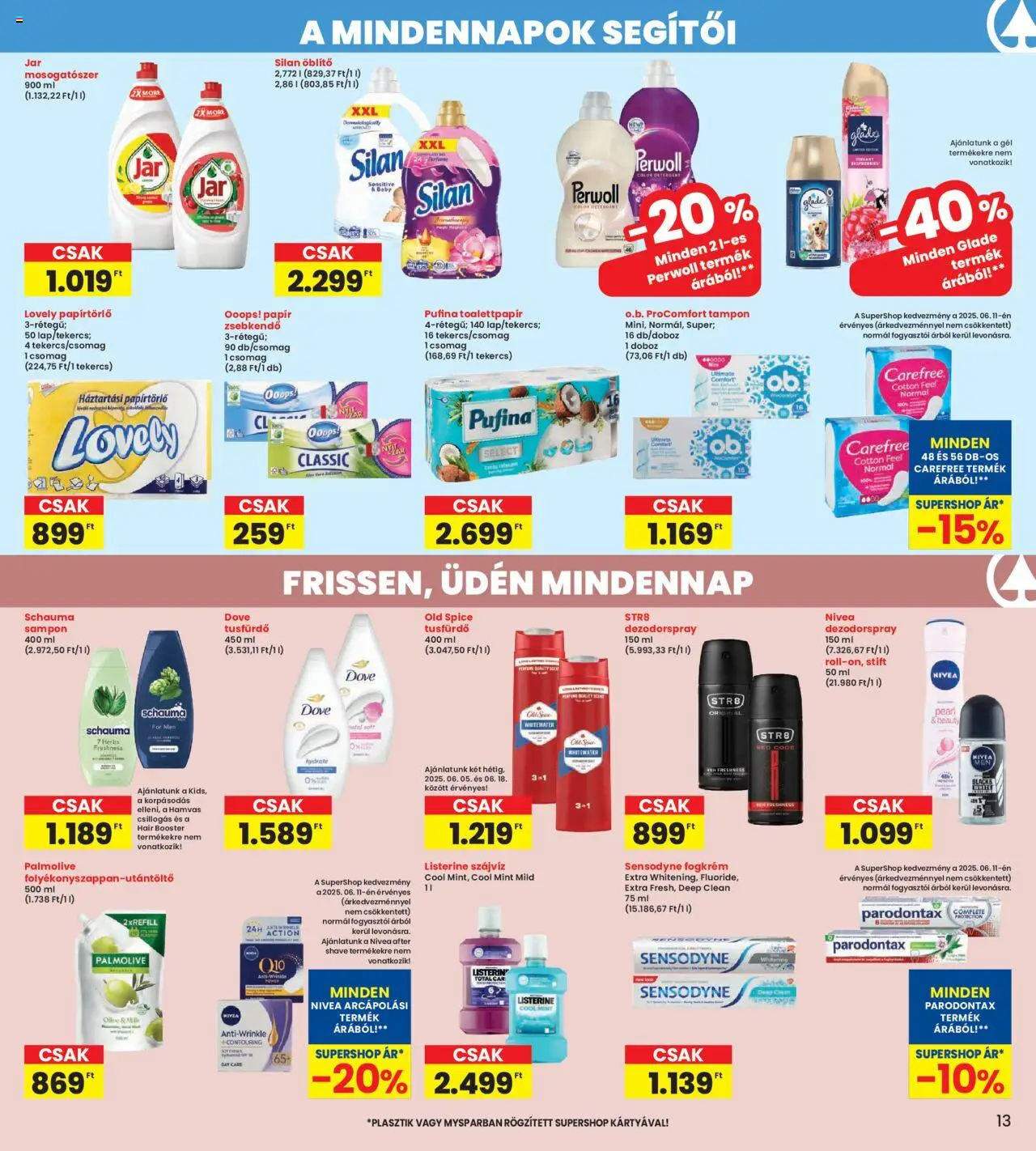Interspar akciós ujság - amely érvényes a következő dátumtól: 12.06.2025 | Oldal: 13 | Termékek: Old spice, Jar mosogatószer, Papírtörlő, Szájvíz