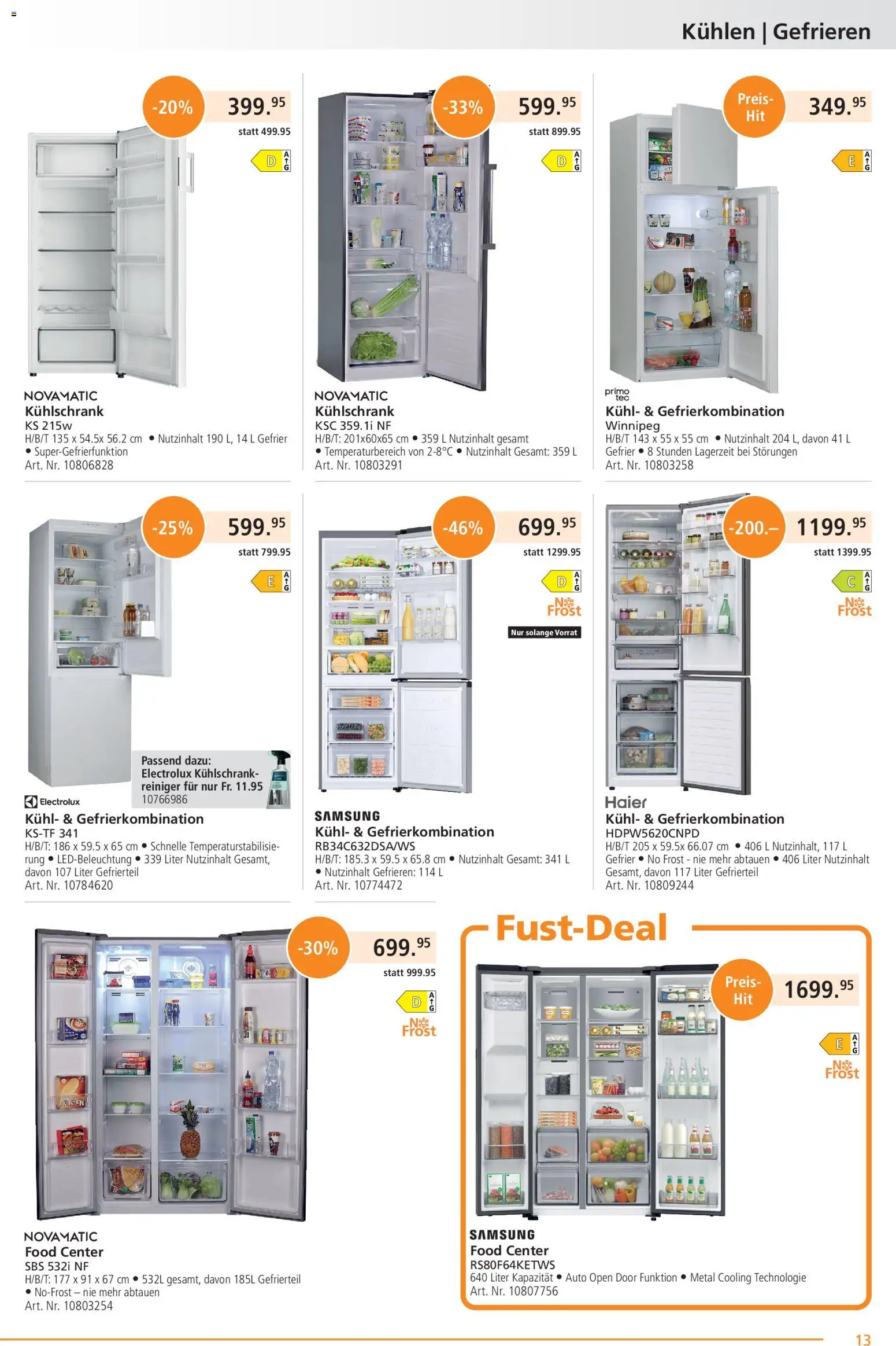 Fust aktionen – gültig ab 23.03.2026 | Seite: 13 | Produkte: Samsung, Kühlschrank