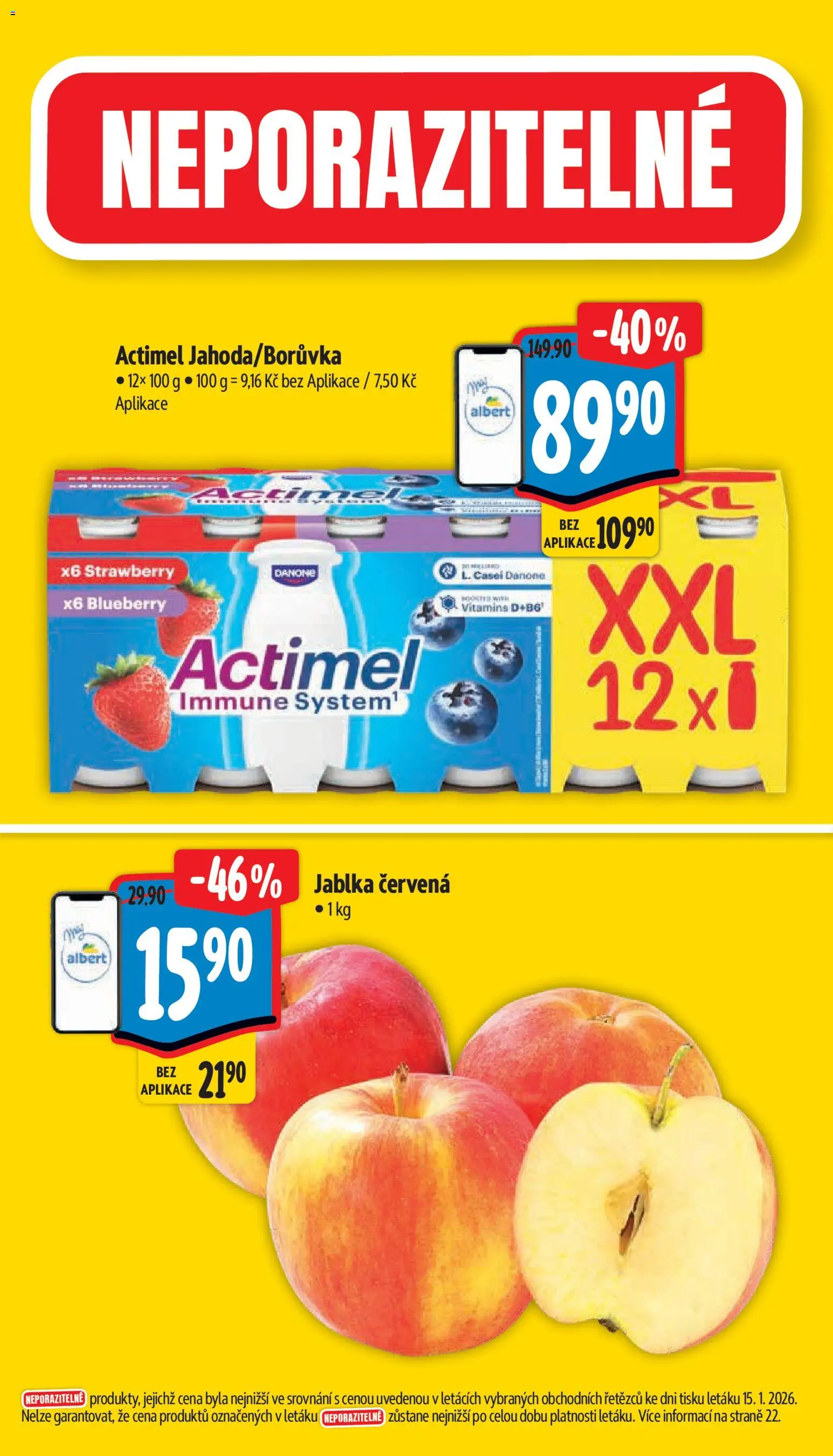 Albert leták - Supermarket od 21.01.2026 | Strana: 2 | Produkty: Jablka, Actimel