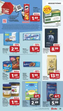 Famila Nordwest Prospekt 	 ab 01.12.2025 gültig | Seite: 21 | Produkte: Kaffee, Dallmayr, Pringles, Tee