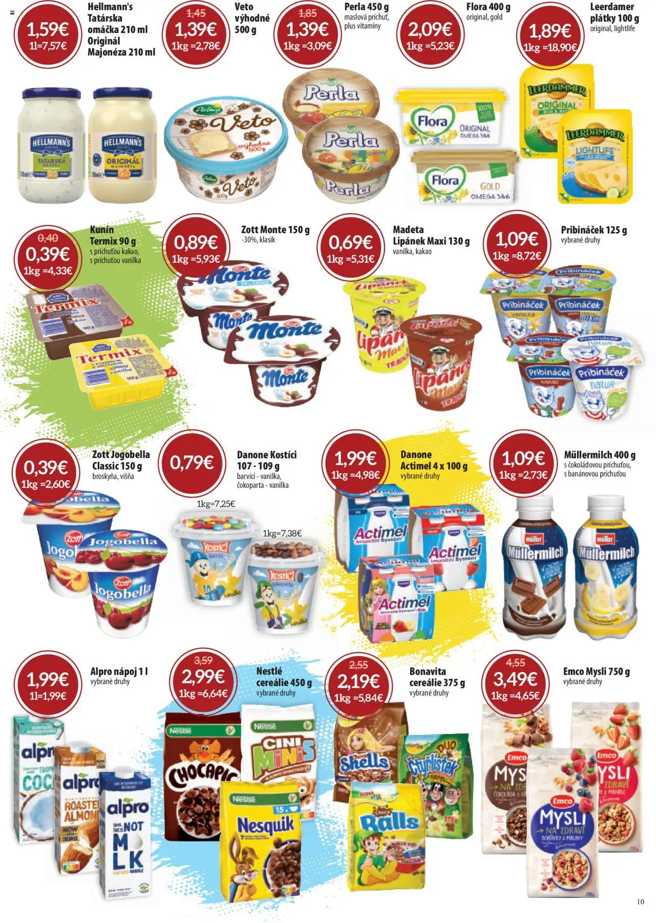 Nové Nitrazdroj akcie – leták je platný od 04.09.2025 | Strana: 10 | Produkty: Omáčka, Flora, Mandle, Nesquik