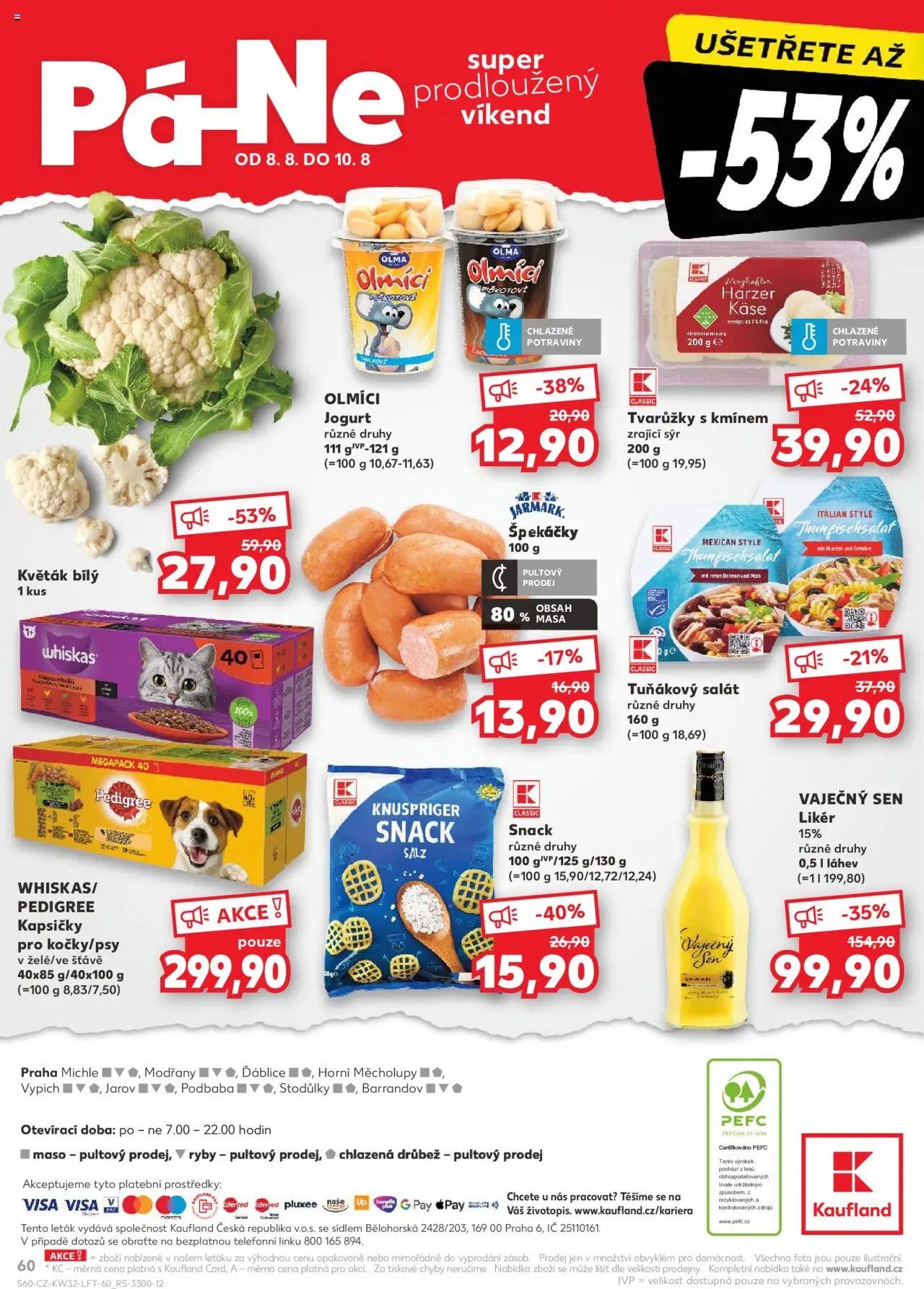 Kaufland leták - Praha 4 od 06.08.2025 | Strana: 60 | Produkty: Špekáčky, Ryby, Potraviny, Láhev
