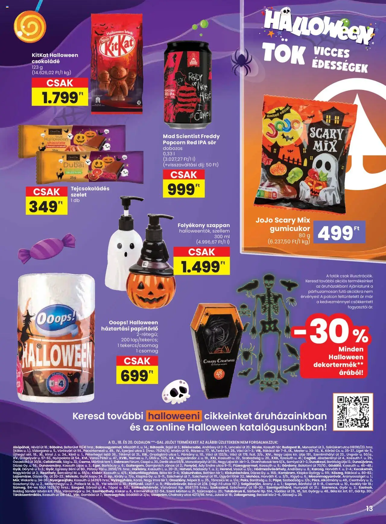 Spar akciós ujság - amely érvényes a következő dátumtól: 16.10.2025 | Oldal: 13 | Termékek: Édességek, Popcorn, Sör, Szappan