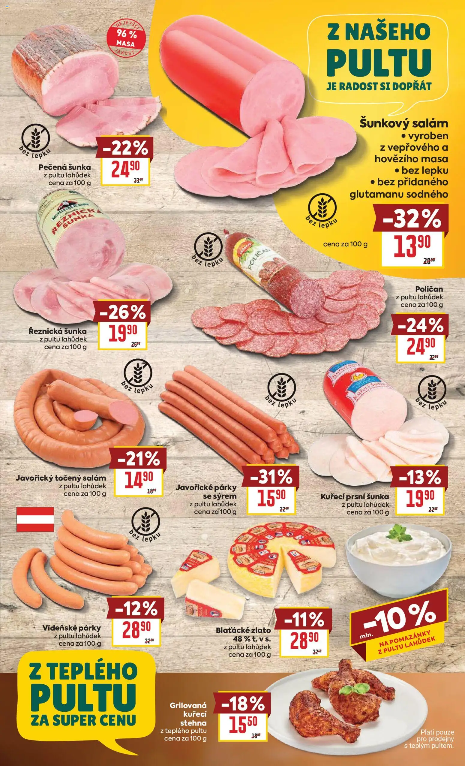 Billa Velký leták od 18.02.2026 | Strana: 9 | Produkty: Pomazánky, Salám, Vídeňské párky, Kuřecí stehna