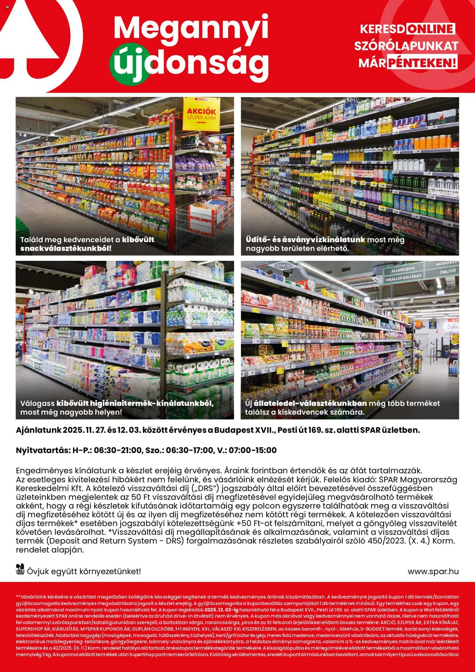 Spar akciós ujság - amely érvényes a következő dátumtól: 27.11.2025 | Oldal: 2 | Termékek: Szőlő, Bútor, Öblítő
