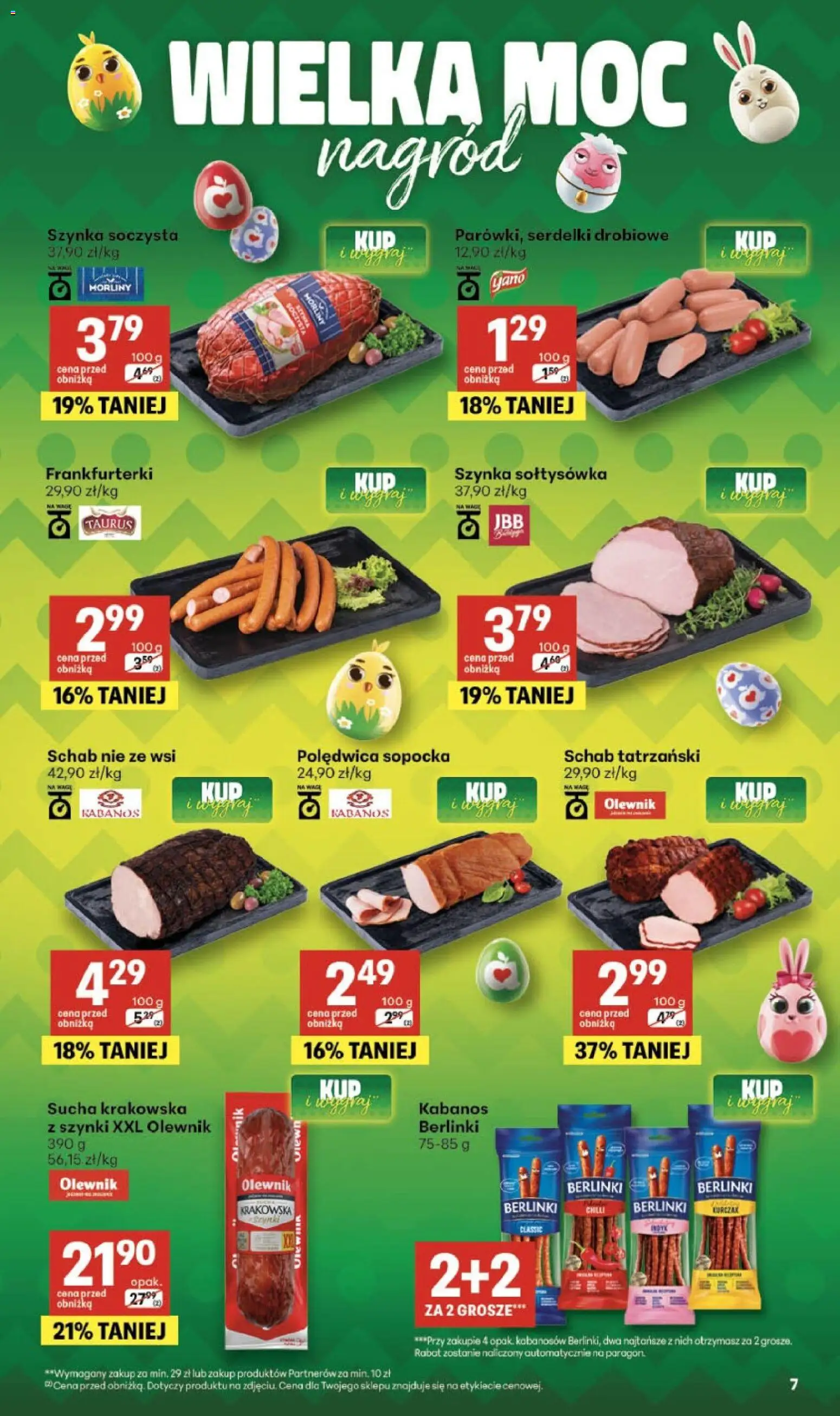 Delikatesy Centrum gazetka - Sklepy Własne od 19.03.2026 | Strona: 7 | Produkty: Schab, Frankfurterki, Szynka