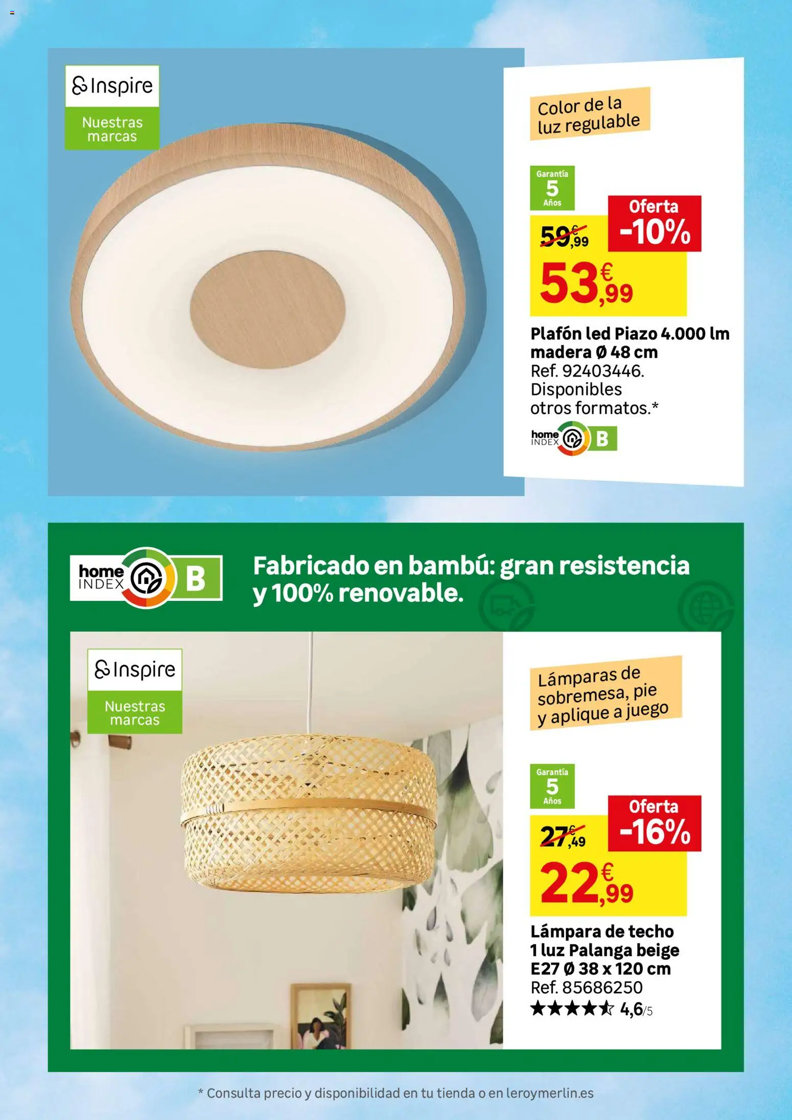 Leroy Merlin catálogo │ válido desde el 21.04.2026 | Página: 68 | Productos: Lámpara de techo, Απορρυπαντικό ρούχων σε σκόνη, Lámpara