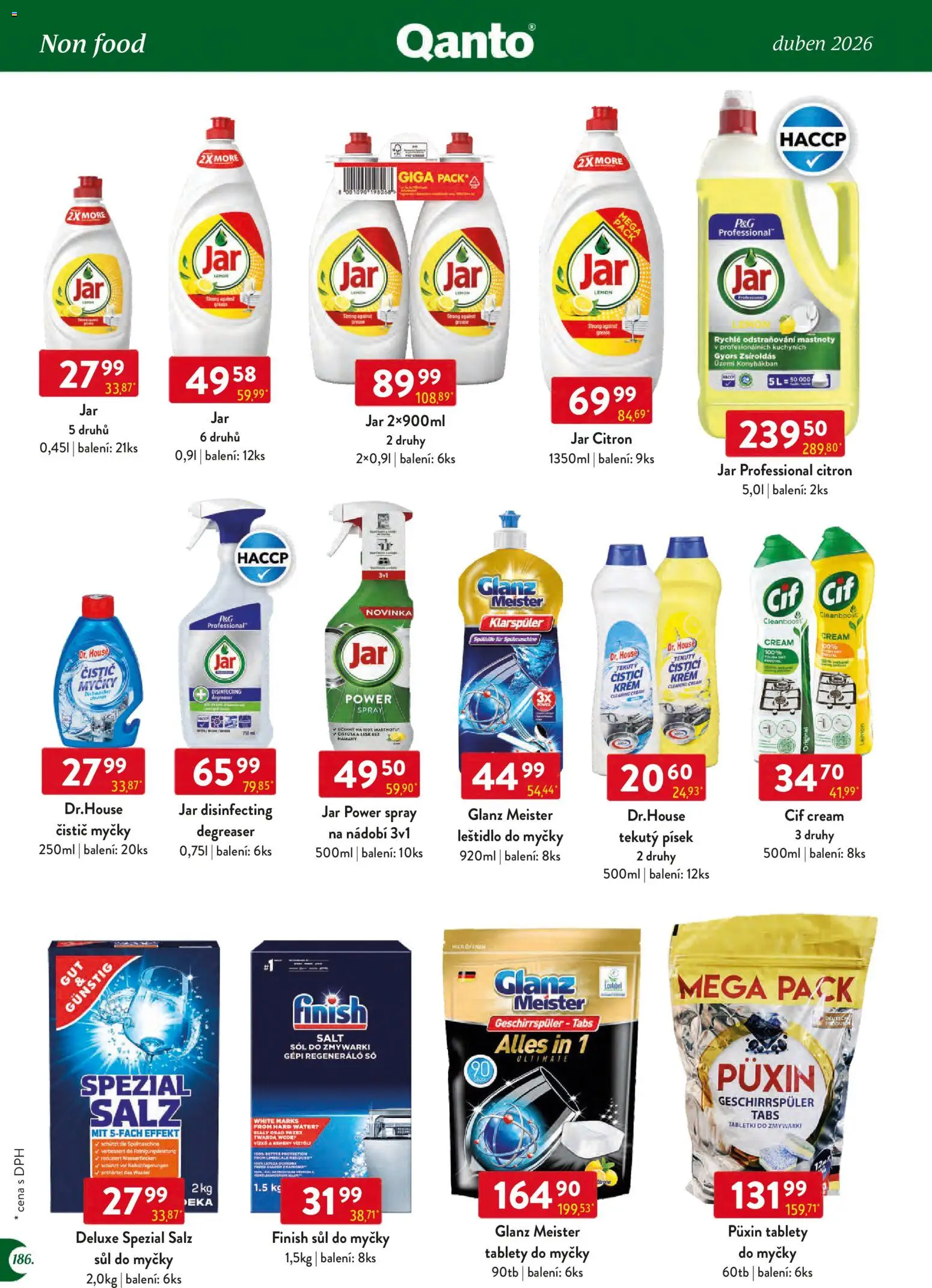Astur & Qanto leták - Velkoobchod 04/2026 od 01.04.2026 | Strana: 186 | Produkty: Finish, Nádobí, Deluxe, Citron