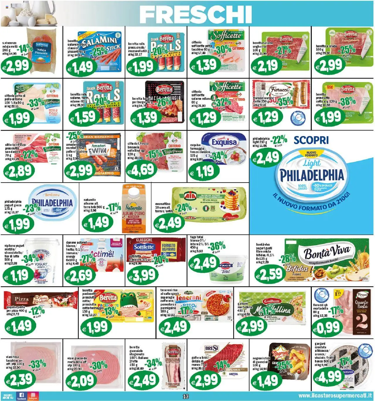 Volantino Il Castoro del 17.10.2025 | Pagina: 13 | Prodotti: Arance, Manzo, Pasta, Terra