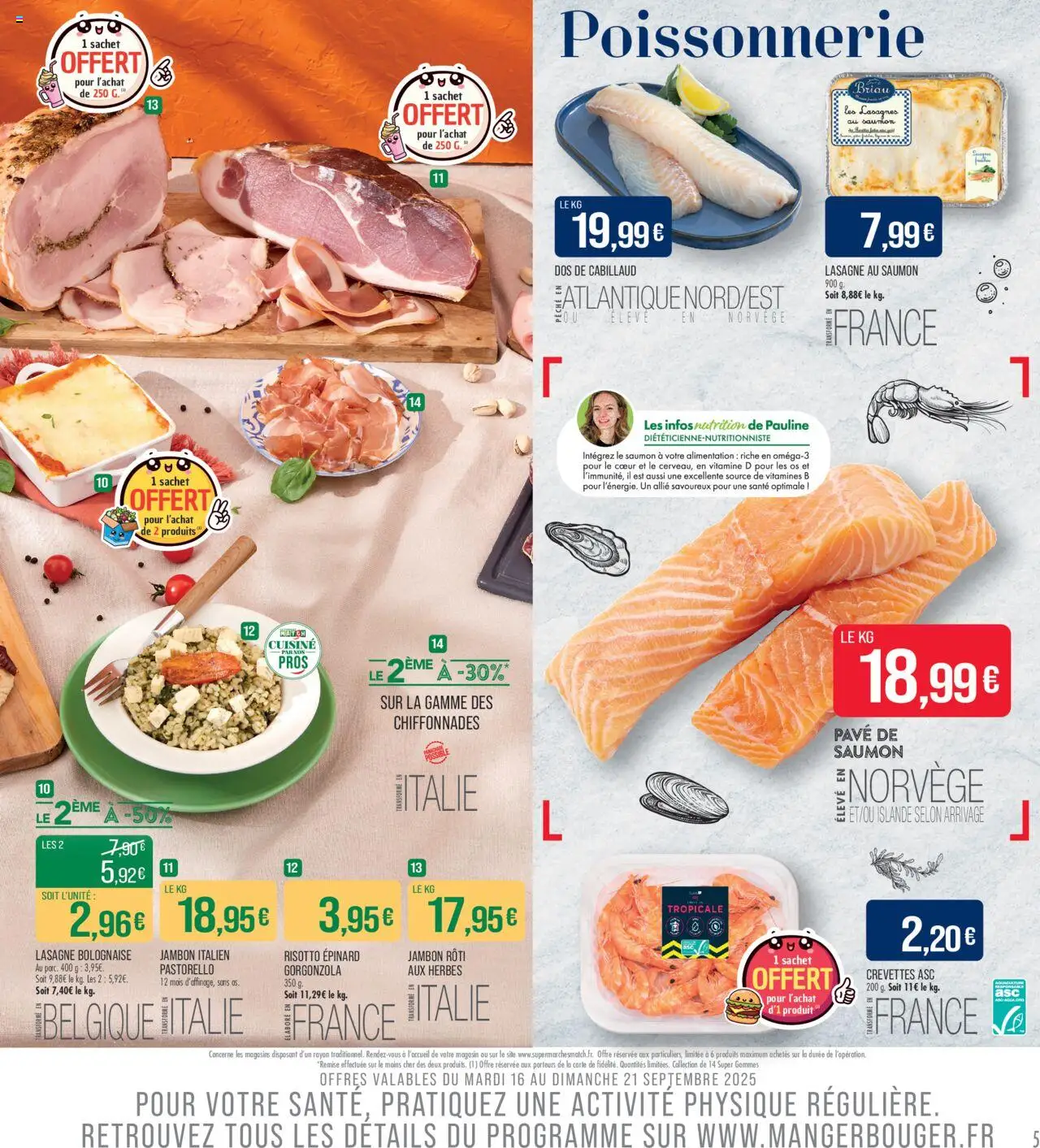  | Page: 5 | Produits: Pavé de saumon, Poissonnerie, Crevettes, Dos de cabillaud