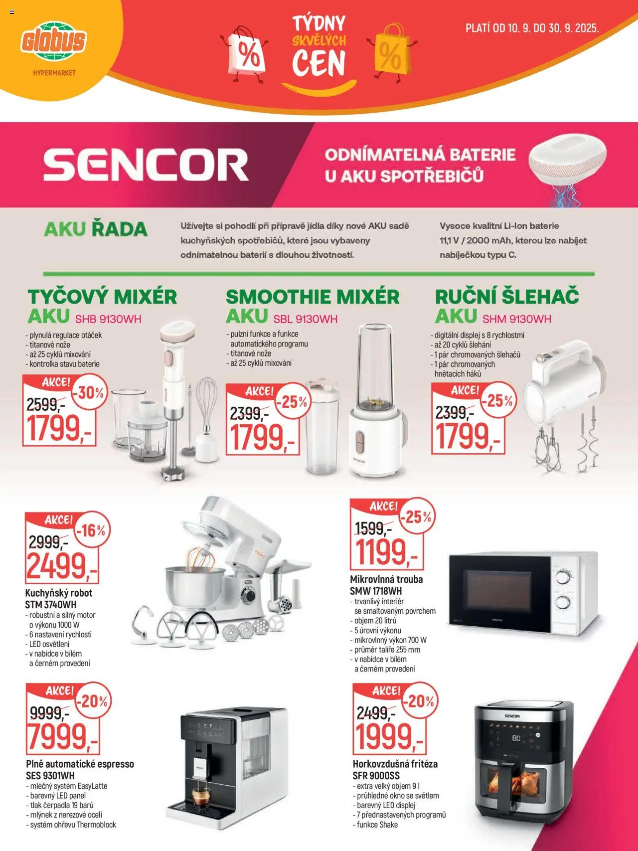 Globus leták - Ostrava od 10.09.2025 | Strana: 26 | Produkty: Kuchyňský robot, Ruční šlehač, Baterie, LED
