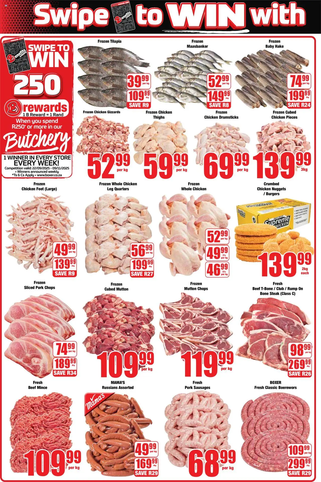 New Boxer catalogue – valid from 22.09.2025 | Page: 2 | Products: Steak, Boerewors, Magdalenas, Beef