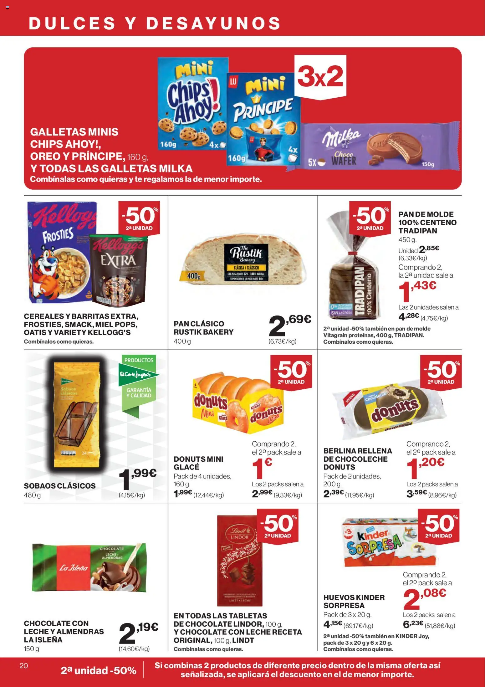 Supercor Canarias │ válido desde el 07.01.2026 | Página: 20 | Productos: Leche, Cereales, Pan de molde, Chocolate con leche