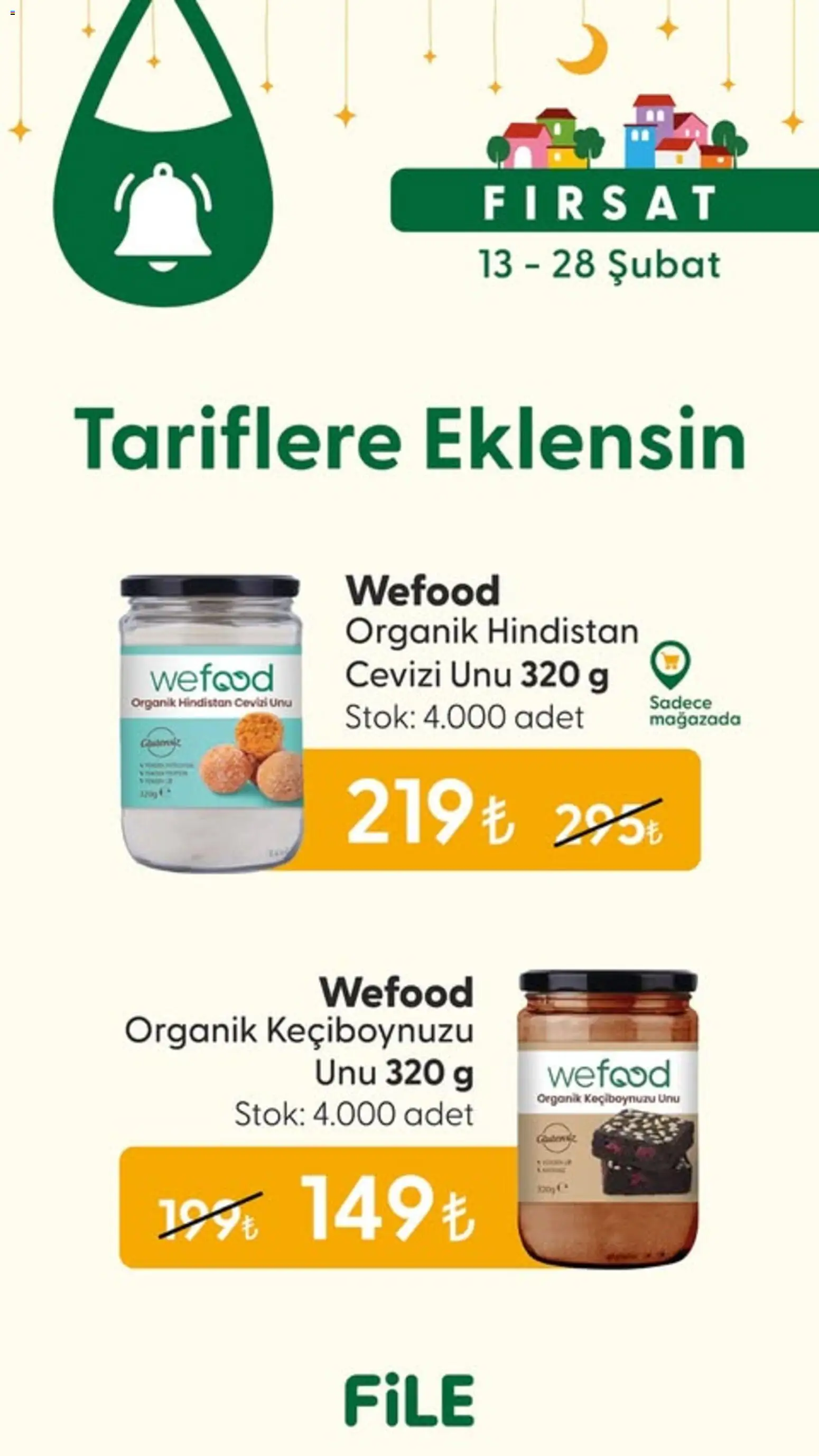 File Market İndirim - 13.02.2026 tarihinden itibaren geçerlidir | Sayfa: 1 | Ürünler: Hindistan Cevizi, Keçiboynuzu