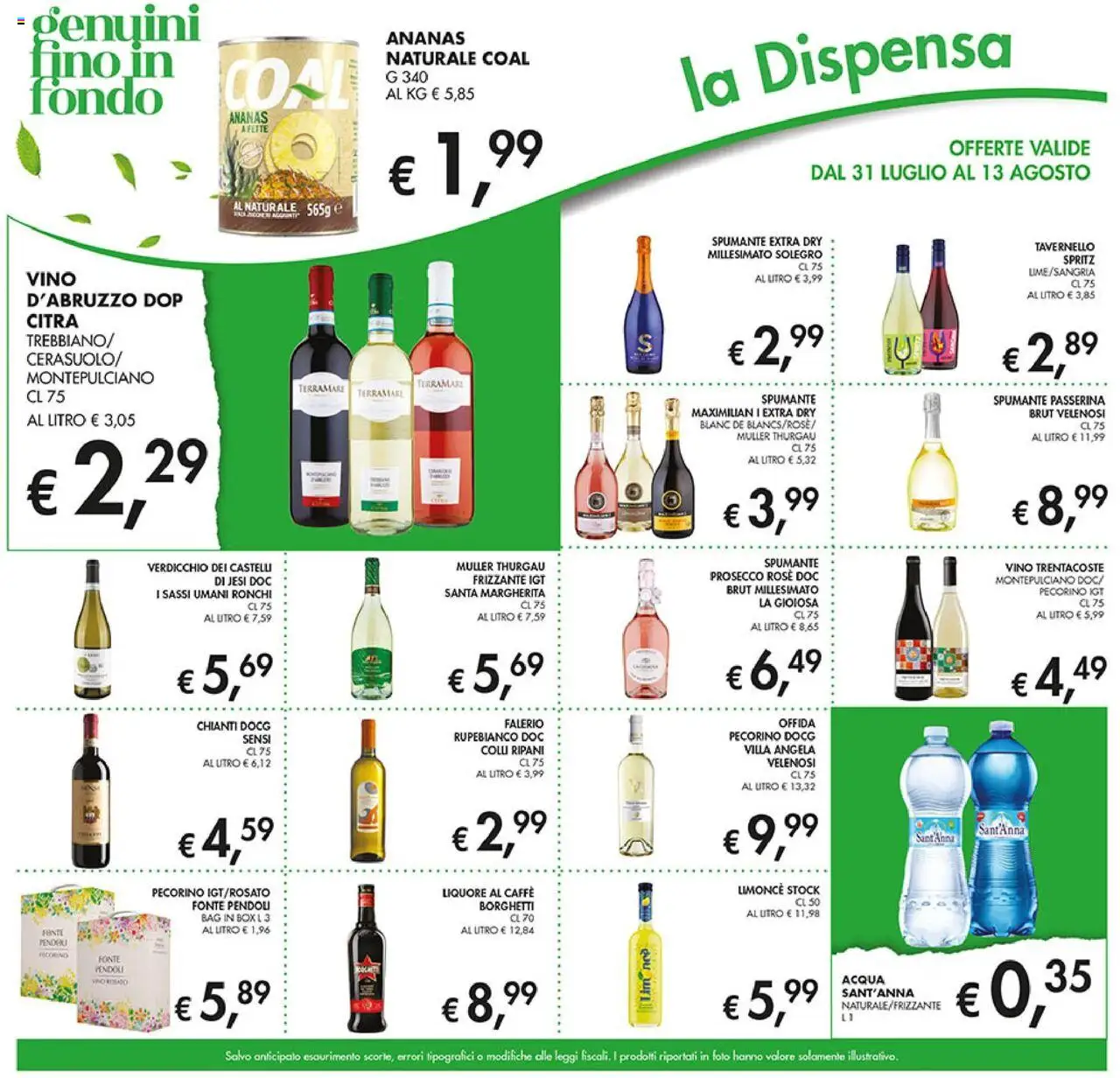 Volantino Coal del 31.07.2025 | Pagina: 17 | Prodotti: Prosecco, Ananas, Spumante, Liquore