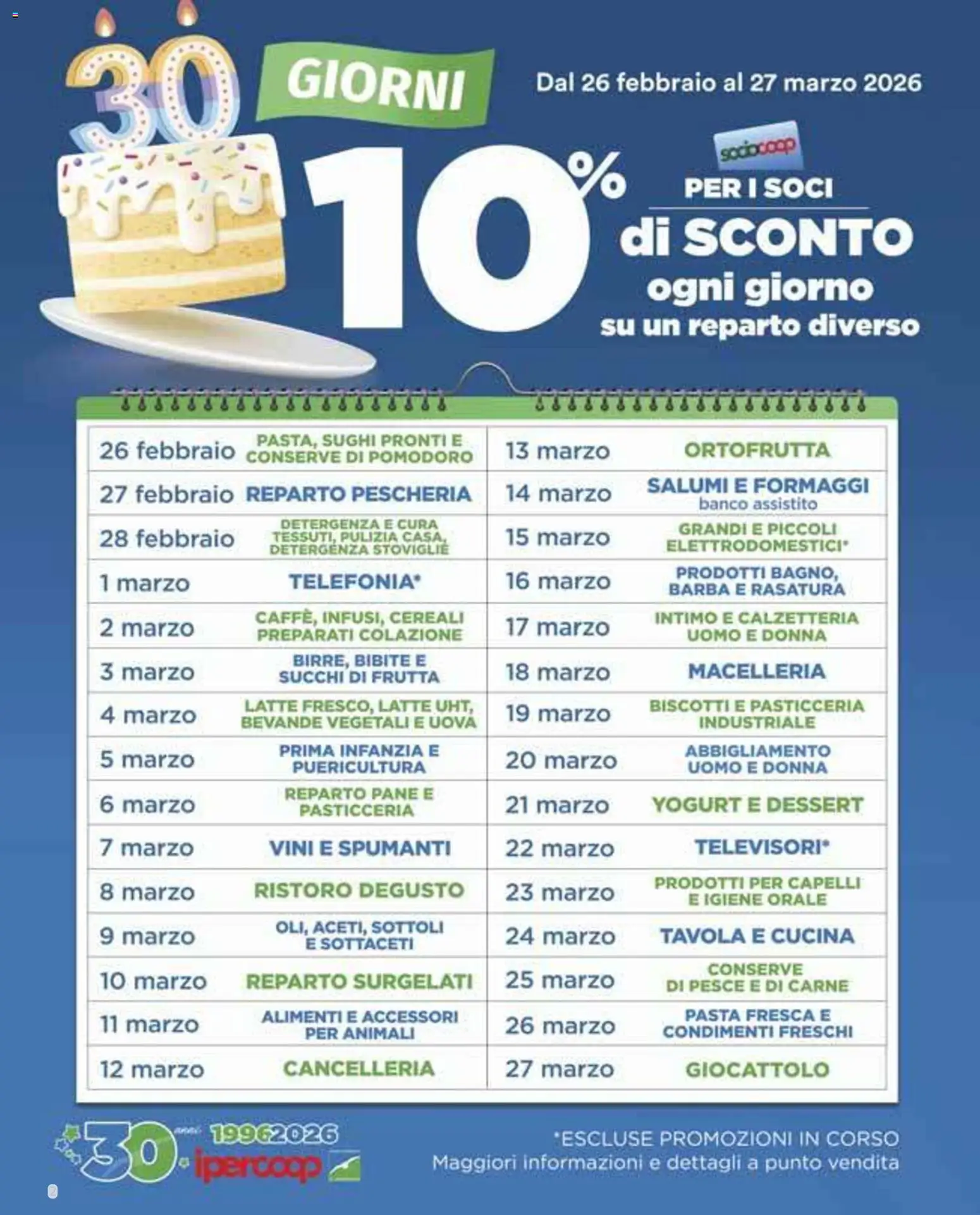 Volantino Ipercoop del 26.02.2026 | Pagina: 2 | Prodotti: Uova, Pane, Pesce, Pasta