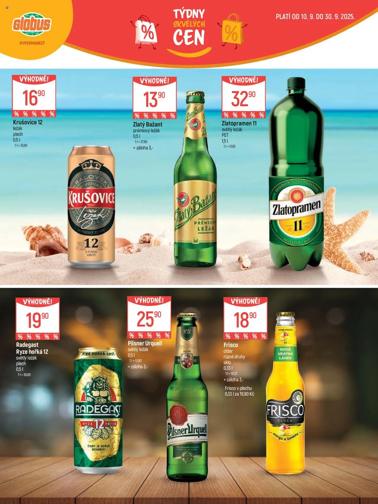 Globus leták - Praha Černý Most od 10.09.2025 | Strana: 18 | Produkty: Pilsner, Cider, Krušovice, Zlatopramen 11