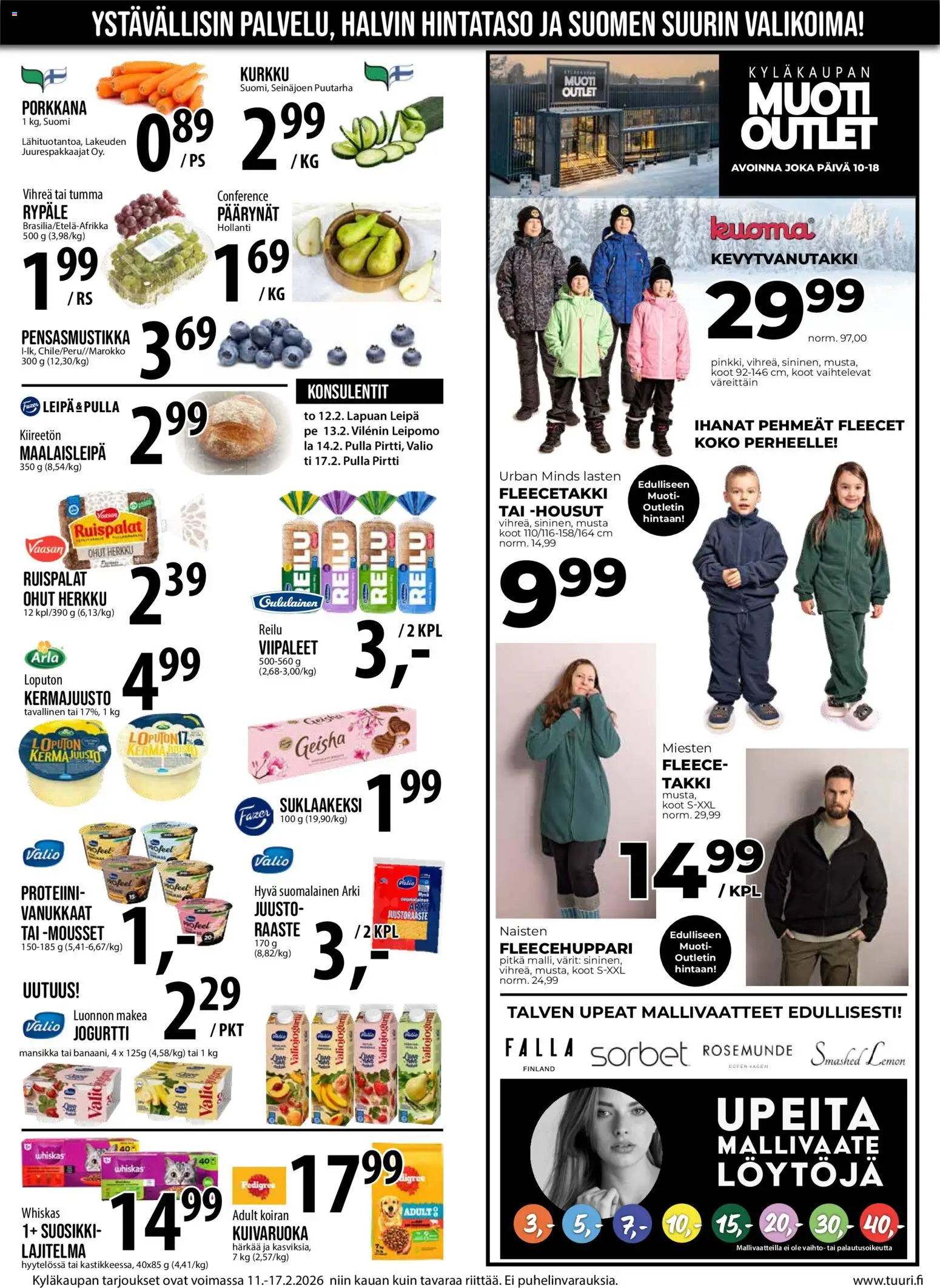 Tuuri tarjoukset – voimassa 11.02.2026 alkaen | Sivu: 6 | Tuotteet: Leipomo, Päärynät, Housut, Pulla