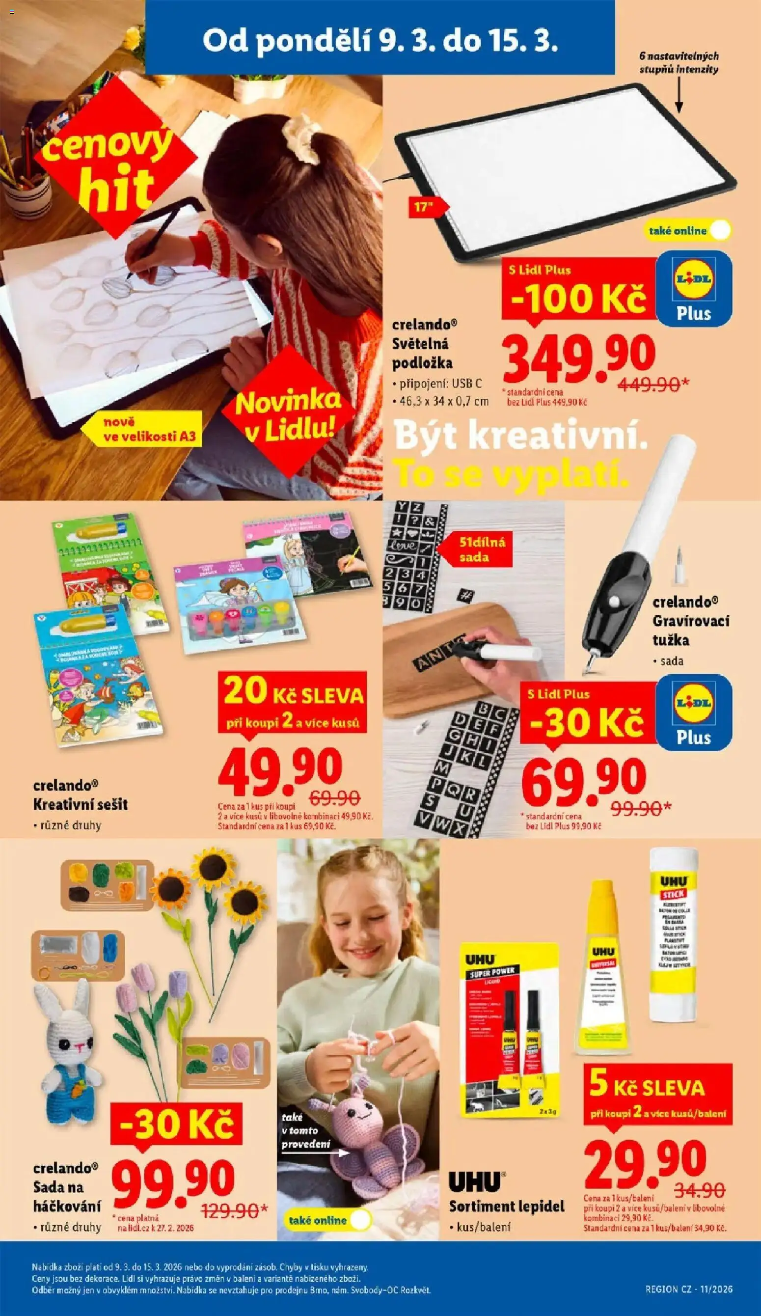 Lidl aktuální leták od 09.03.2026 | Strana: 33 | Produkty: Sešit, USB, Gravírovací tužka, Tužka