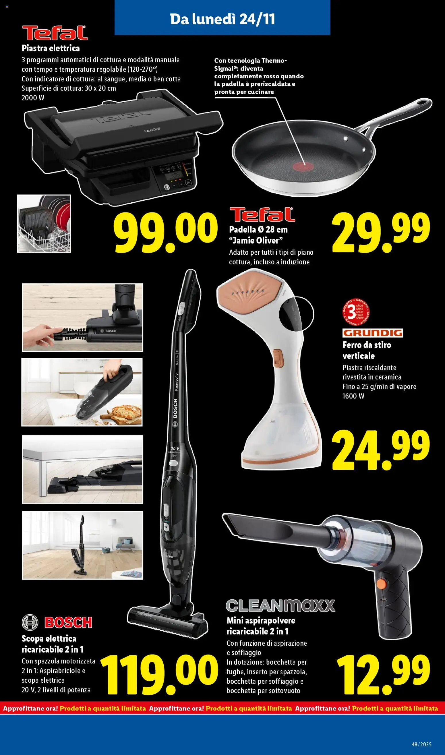 Volantino Lidl del 24.11.2025 | Pagina: 37 | Prodotti: Scopa elettrica, Scopa, Aspirapolvere, Ferro da stiro