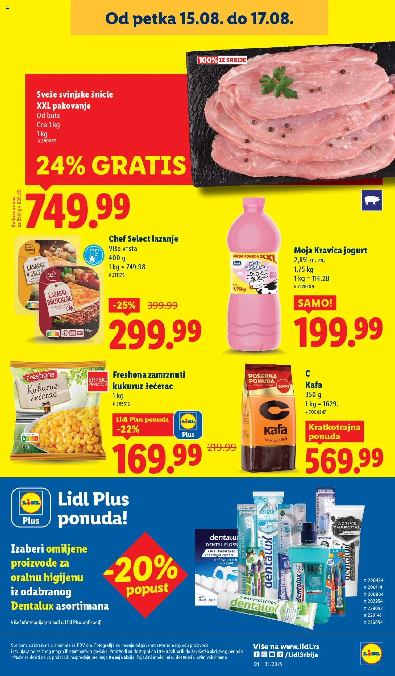 Lidl katalog - važi od 14.08.2025 | Strana: 45 | Proizvode: Kukuruz šećerac, Moja kravica, Pakovanje, Jogurt