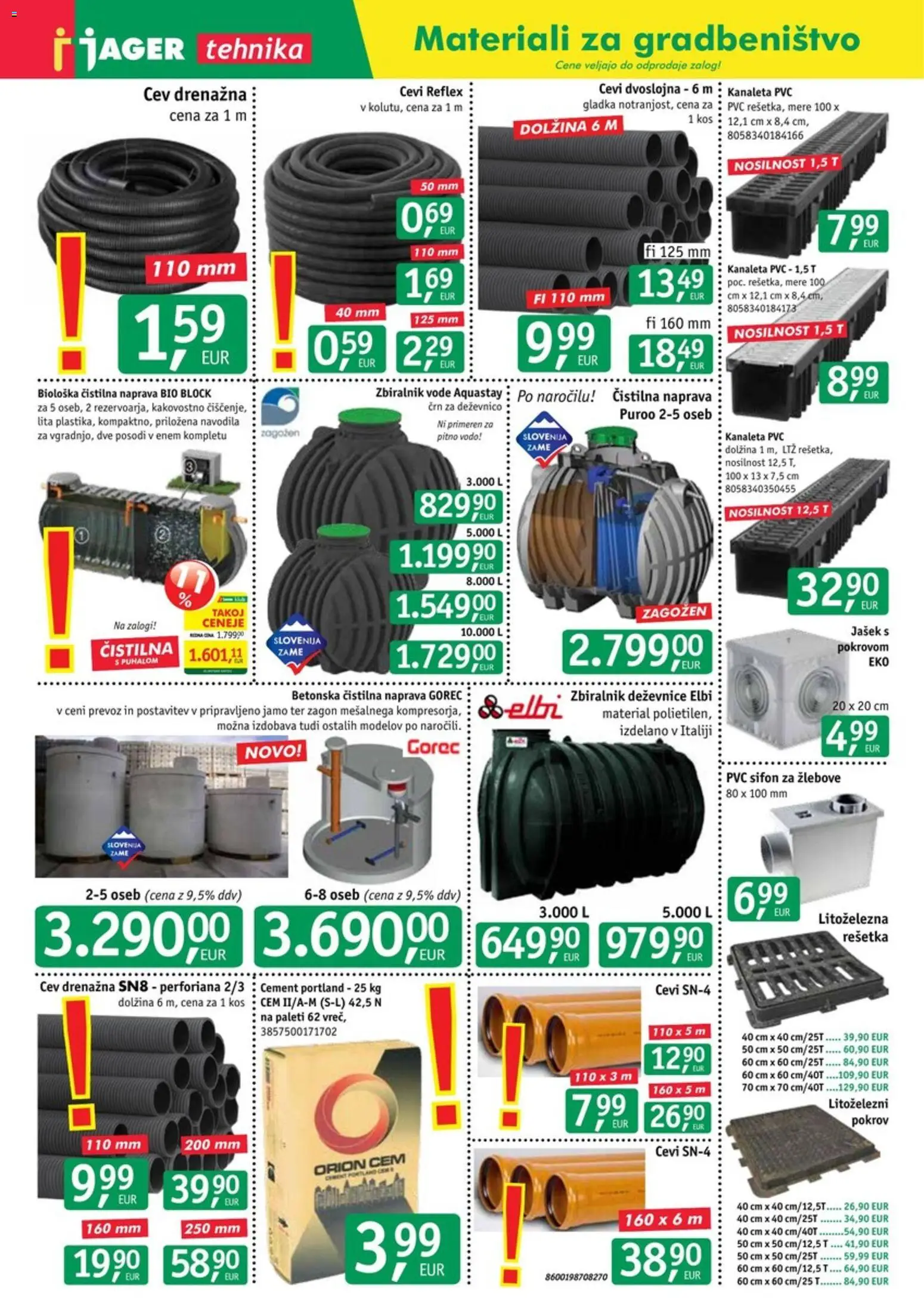 Novi Jager katalog ponudbe – veljaven od 01.04.2026 | Stran: 4 | Izdelki: Kos, Cement