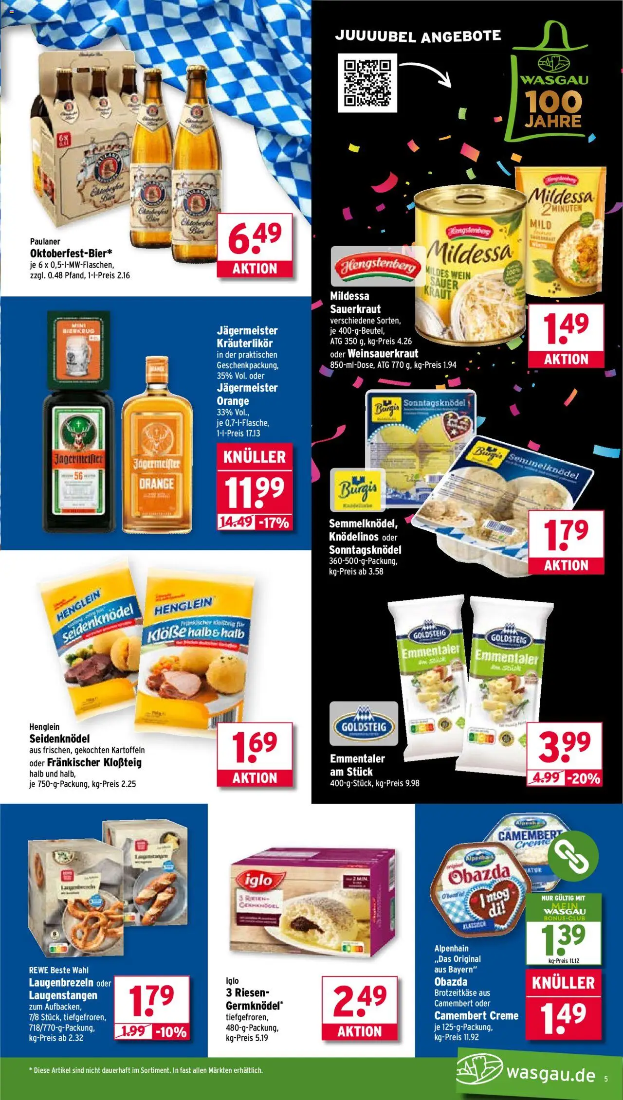 Wasgau Prospekt 	 – gültig ab 08.09.2025 | Seite: 5 | Produkte: Kartoffeln, Jägermeister, Wein, Paulaner