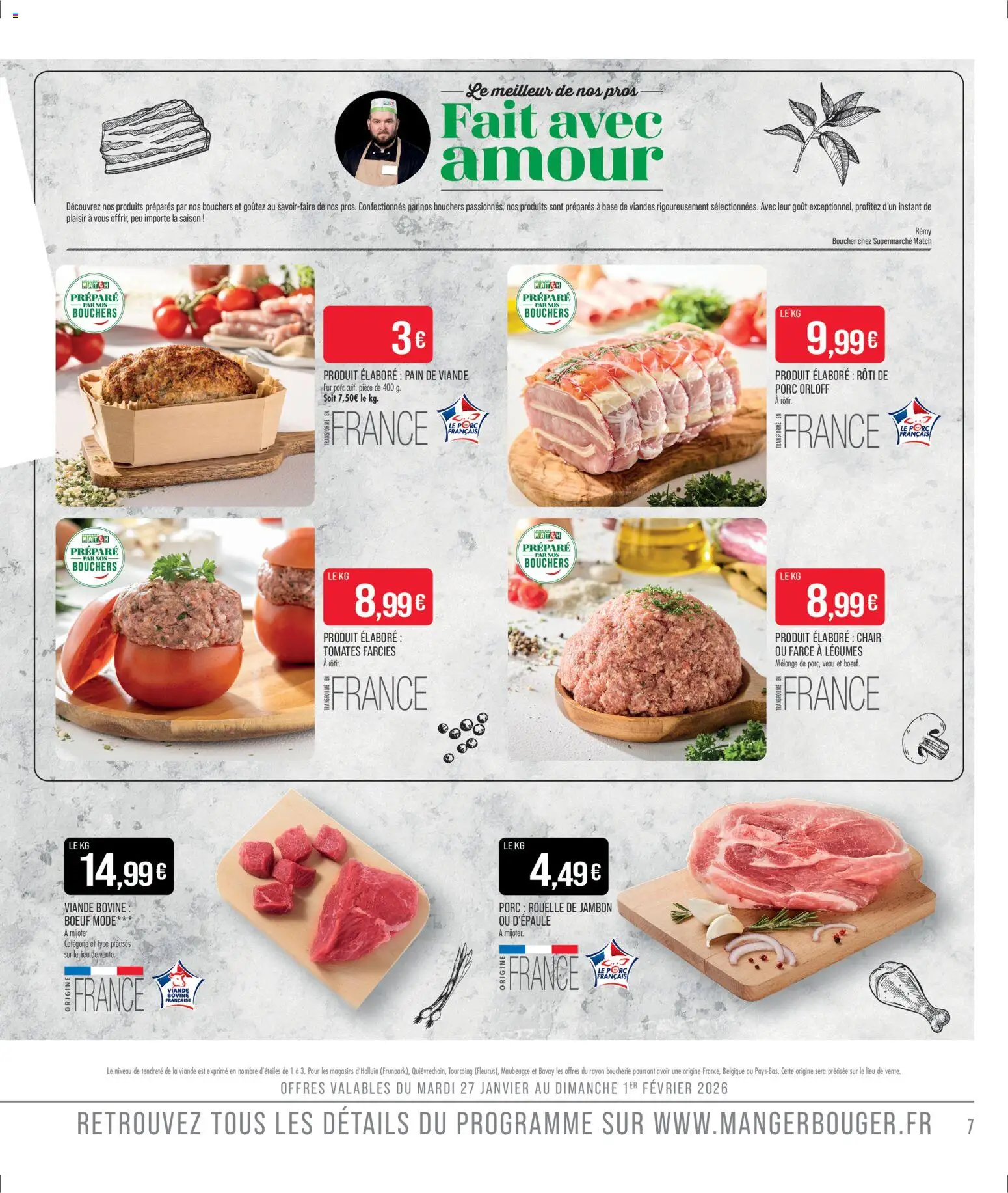 {H1} | Page: 7 | Produits: Jambon, Viande, Porc, Tomates