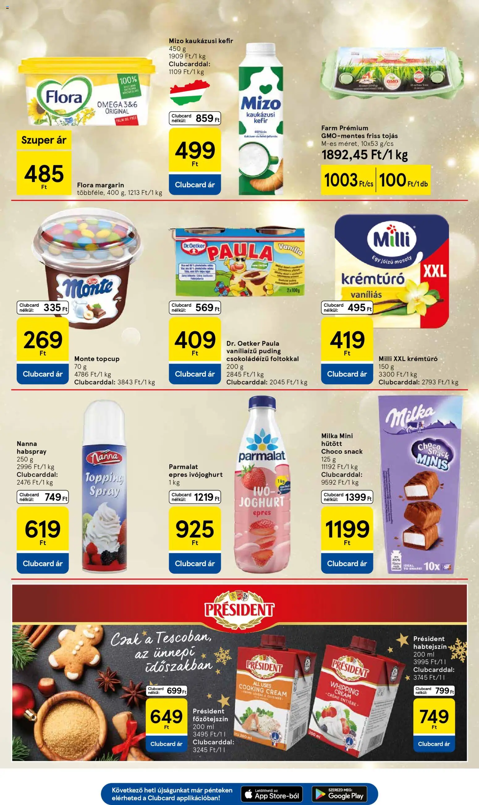 Tesco akciós ujság - amely érvényes a következő dátumtól: 04.12.2025 | Oldal: 21 | Termékek: Ivójoghurt, Margarin, Főzőtejszín, Joghurt