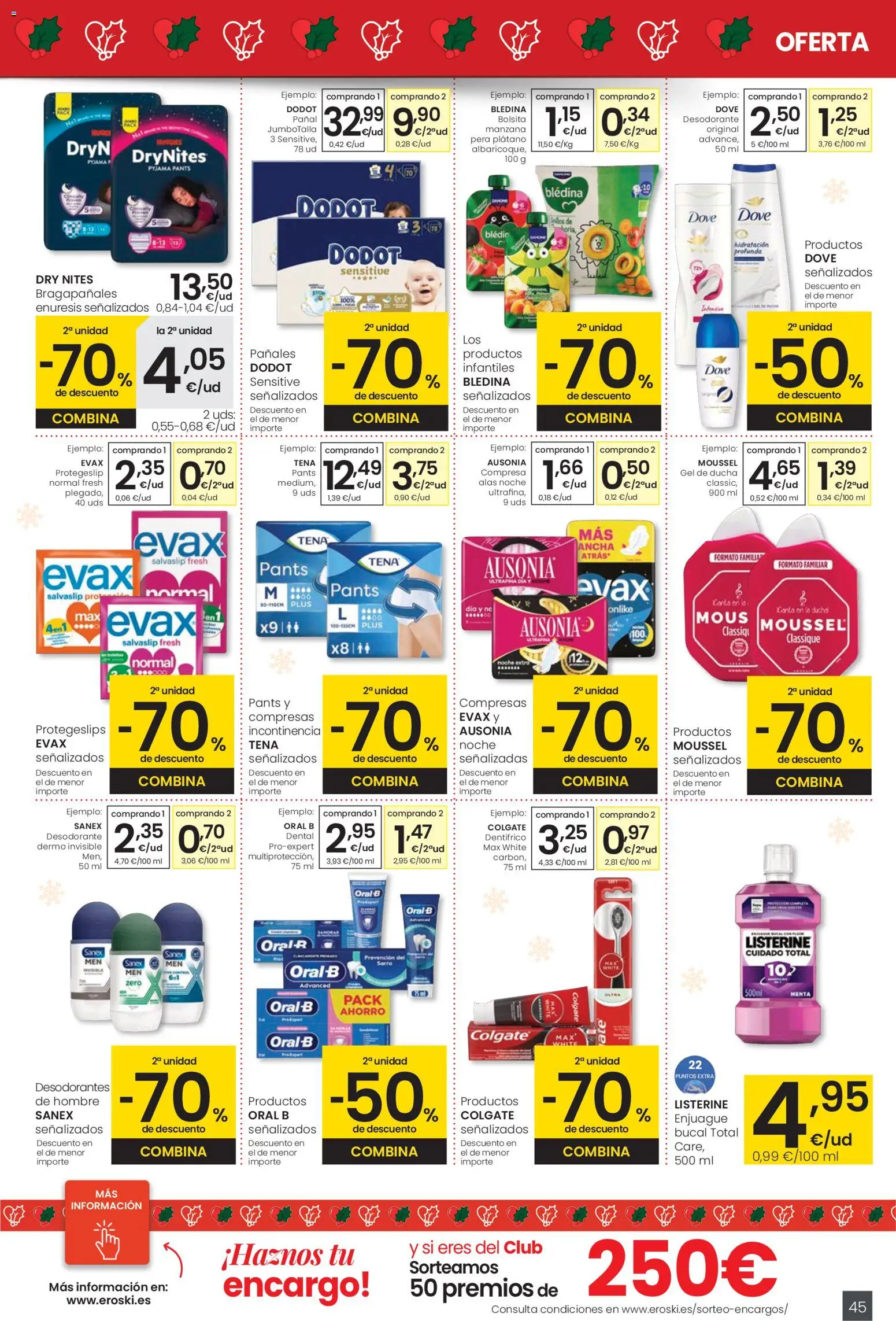 Eroski - Center │ válido desde el 18.12.2025 | Página: 45 | Productos: Desodorante, Manzana, Γλυφιτζούρι, Ducha