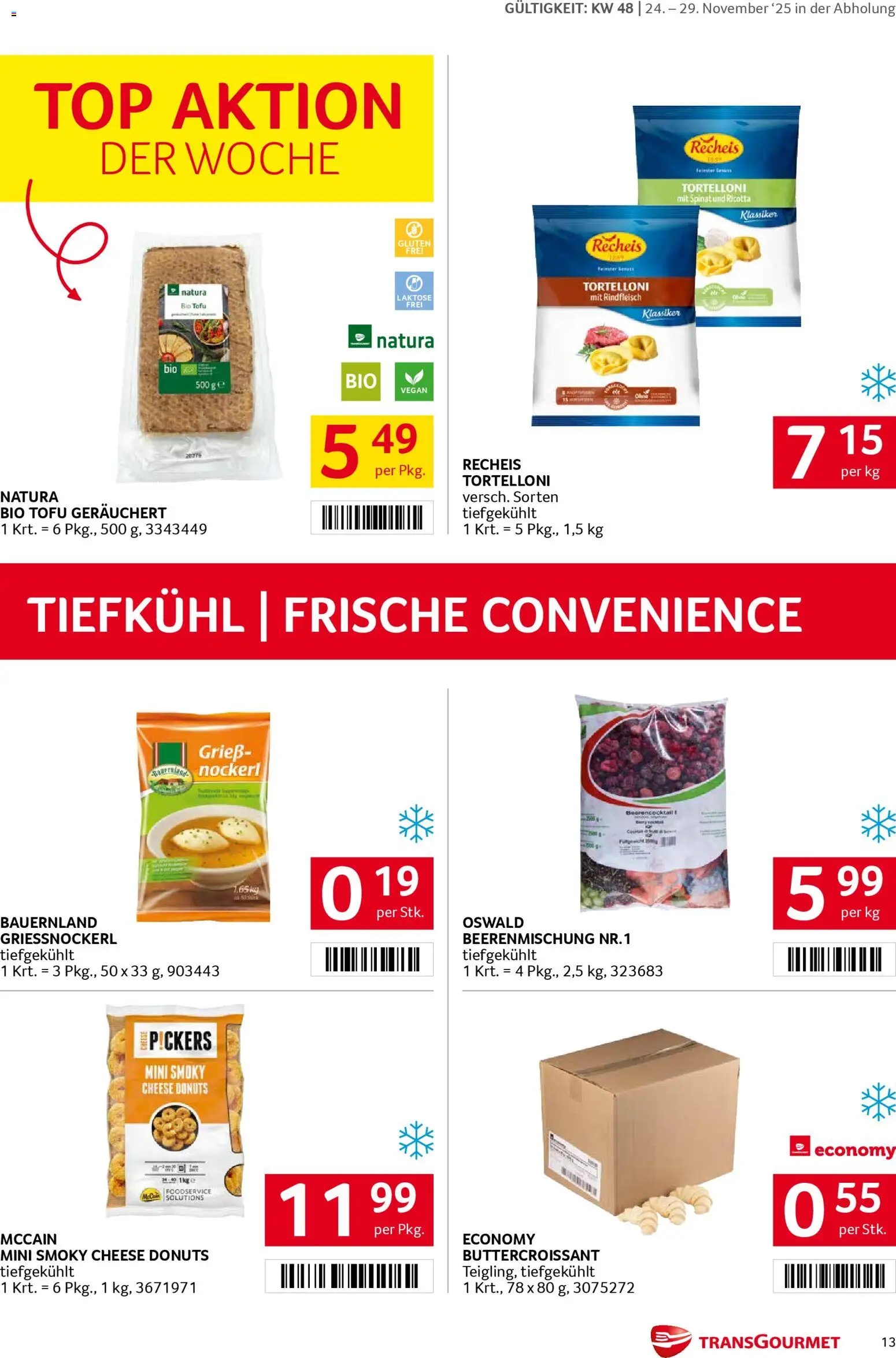 Transgourmet Flugblatt gültig ab 24.11.2025 | Seite: 13 | Produkte: Matériel de rangement Fitness, Rindfleisch