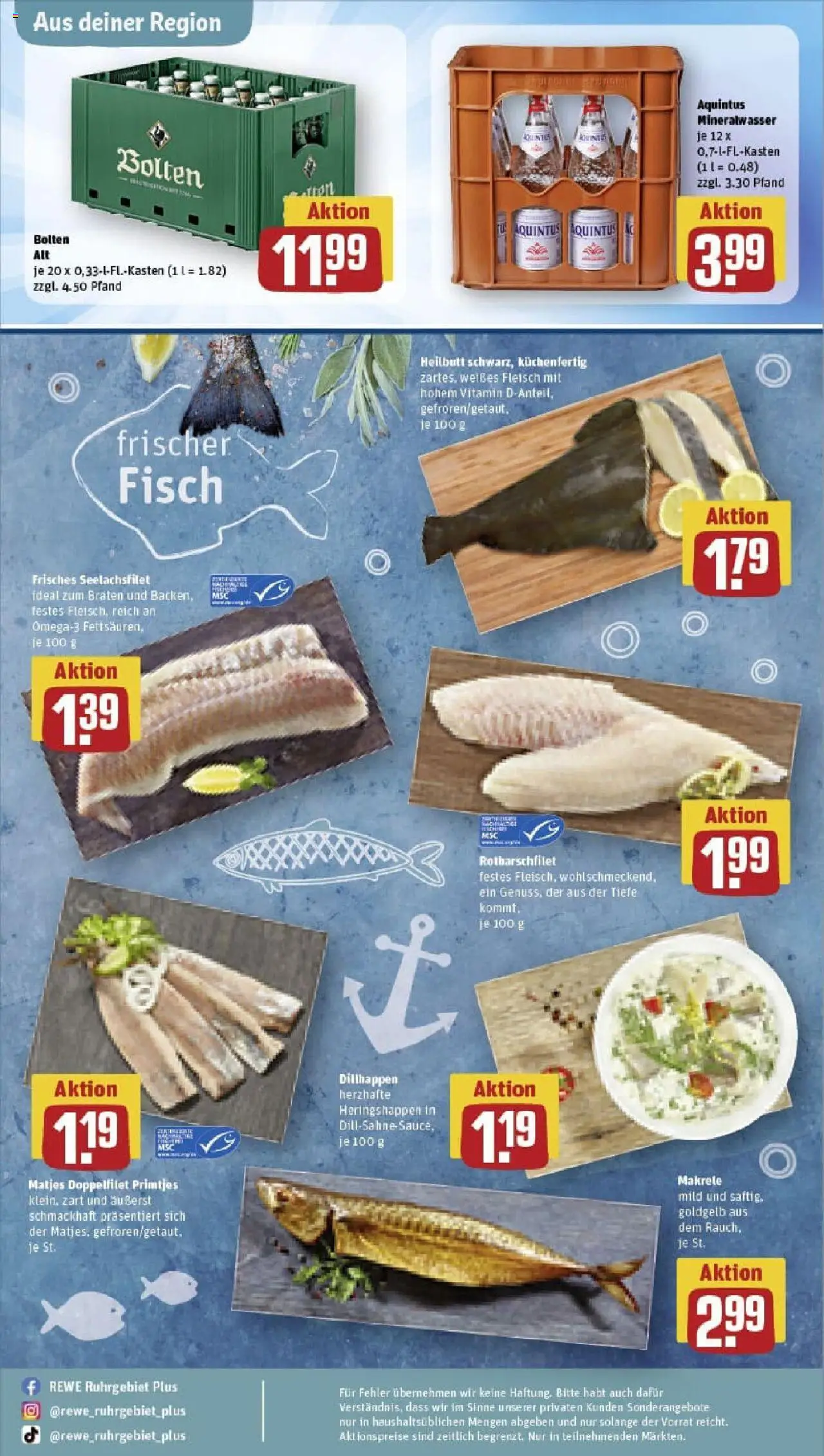 Rewe prospekt Duisburg / Bergheim	 - gültig ab dem 22.06.2025 | Seite: 29 | Produkte: Mineralwasser, Fisch, Dill, Fleisch