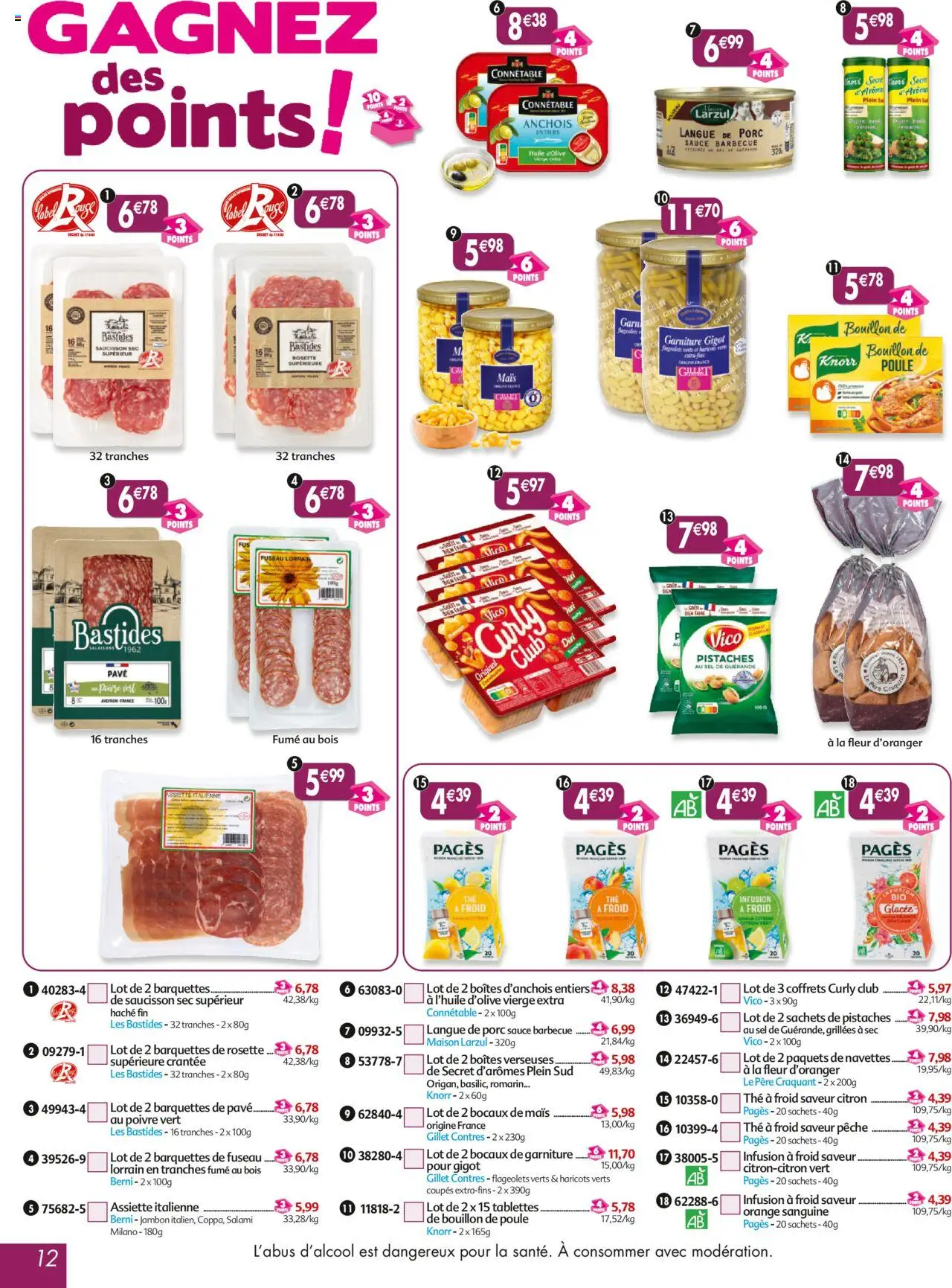  | Page: 12 | Produits: Haricots verts, Poivre, Langue de porc, Jambon