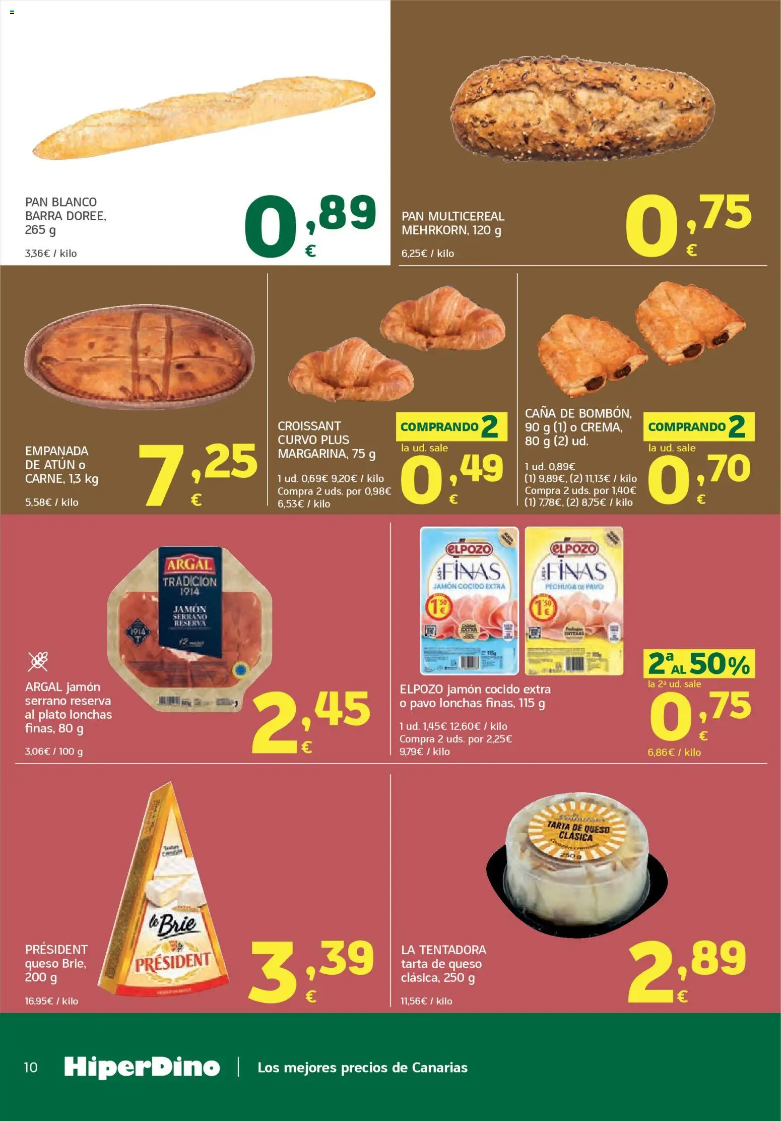 HiperDino folleto │ válido desde el 24.03.2026 | Página: 10 | Productos: Pan, Jamón, Jamón cocido, Croissant