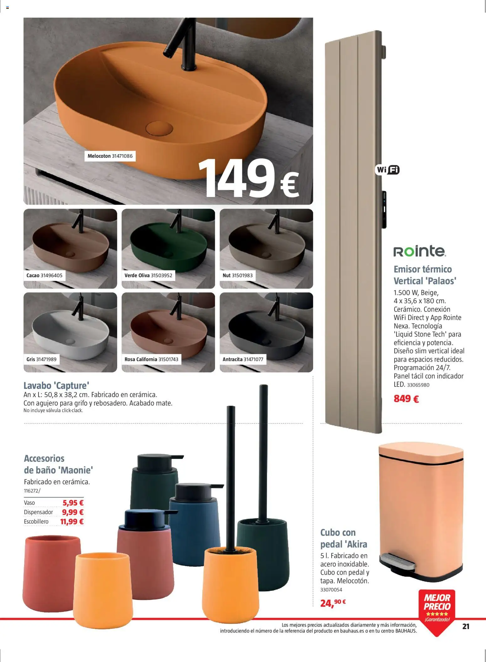 Bauhaus folleto Renueva │ válido desde el 02.03.2026 | Página: 21 | Productos: Dispensador, Φρυγανιές σικάλεως, Lavabo, Baño