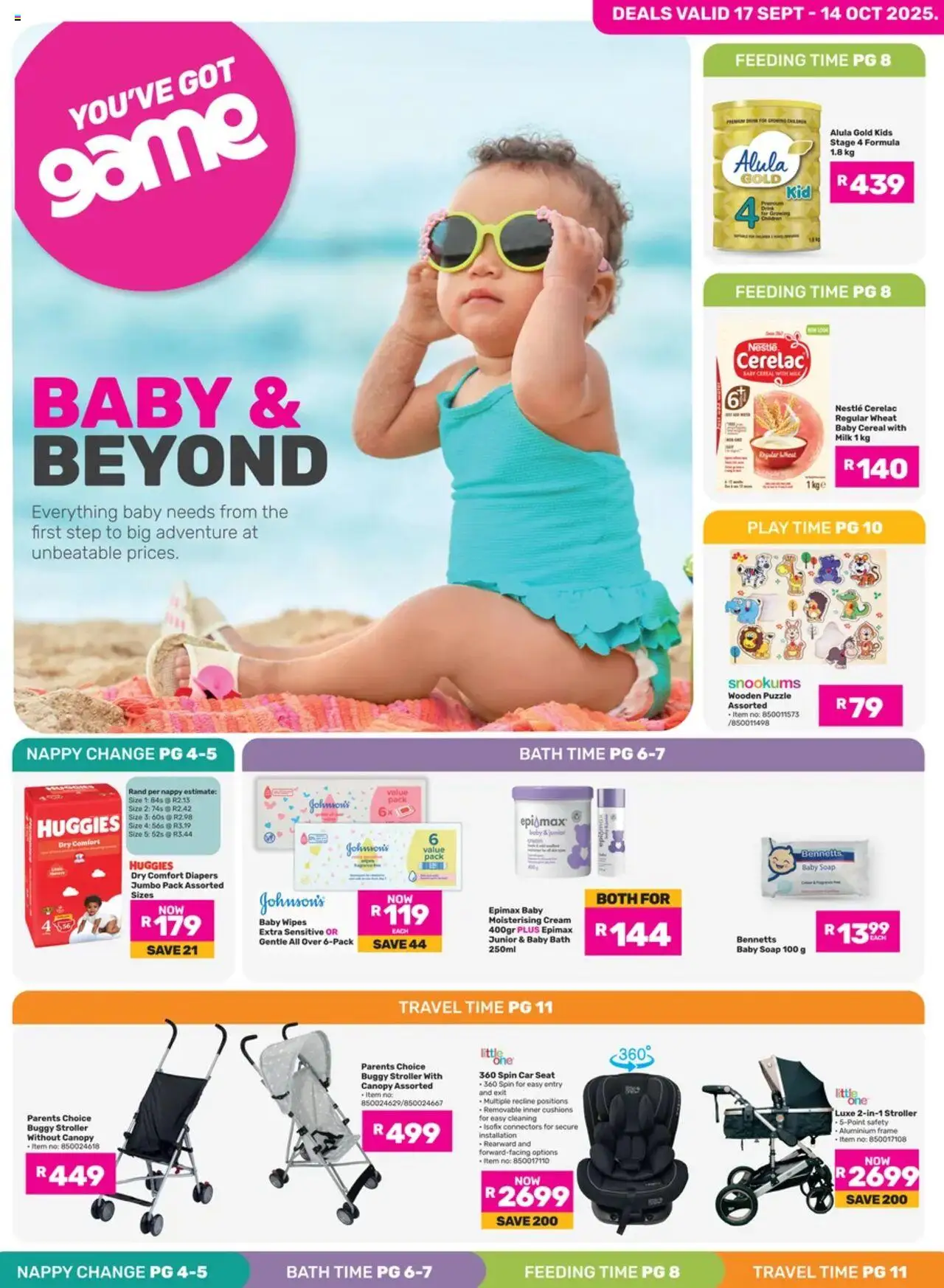 Game Baby & Beyond  valid from 17.09.2025 | Page: 1 | Products: Soap, Cereal, Game, Bath