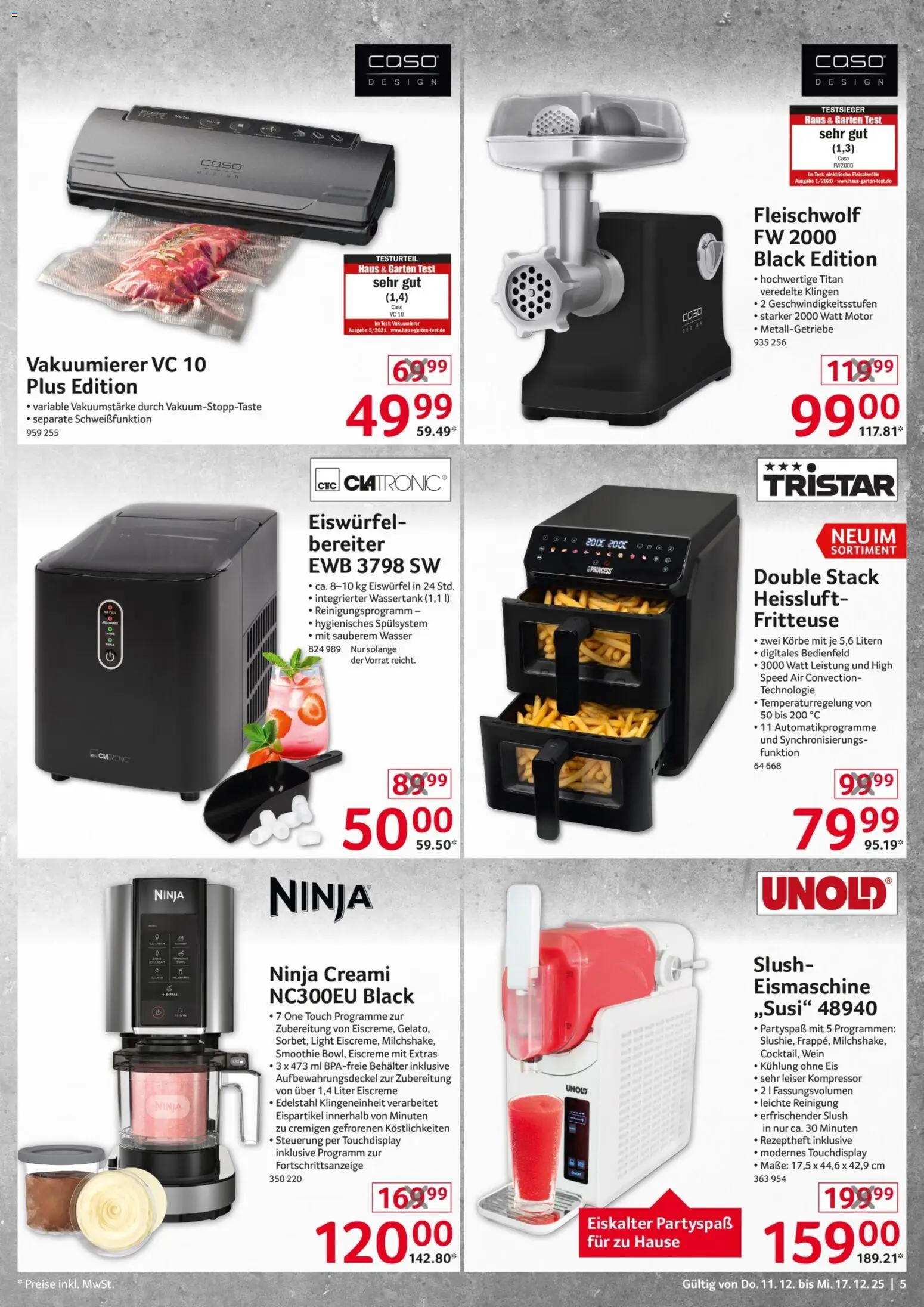 Selgros  Non Food – gültig ab 11.12.2025 | Seite: 5 | Produkte: Vakuumierer, Eiscreme, Wasser, Eis