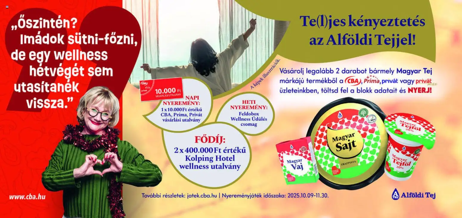 CBA akciós ujság - amely érvényes a következő dátumtól: 09.10.2025 | Oldal: 1 | Termékek: Tej, Sajt, Tejföl