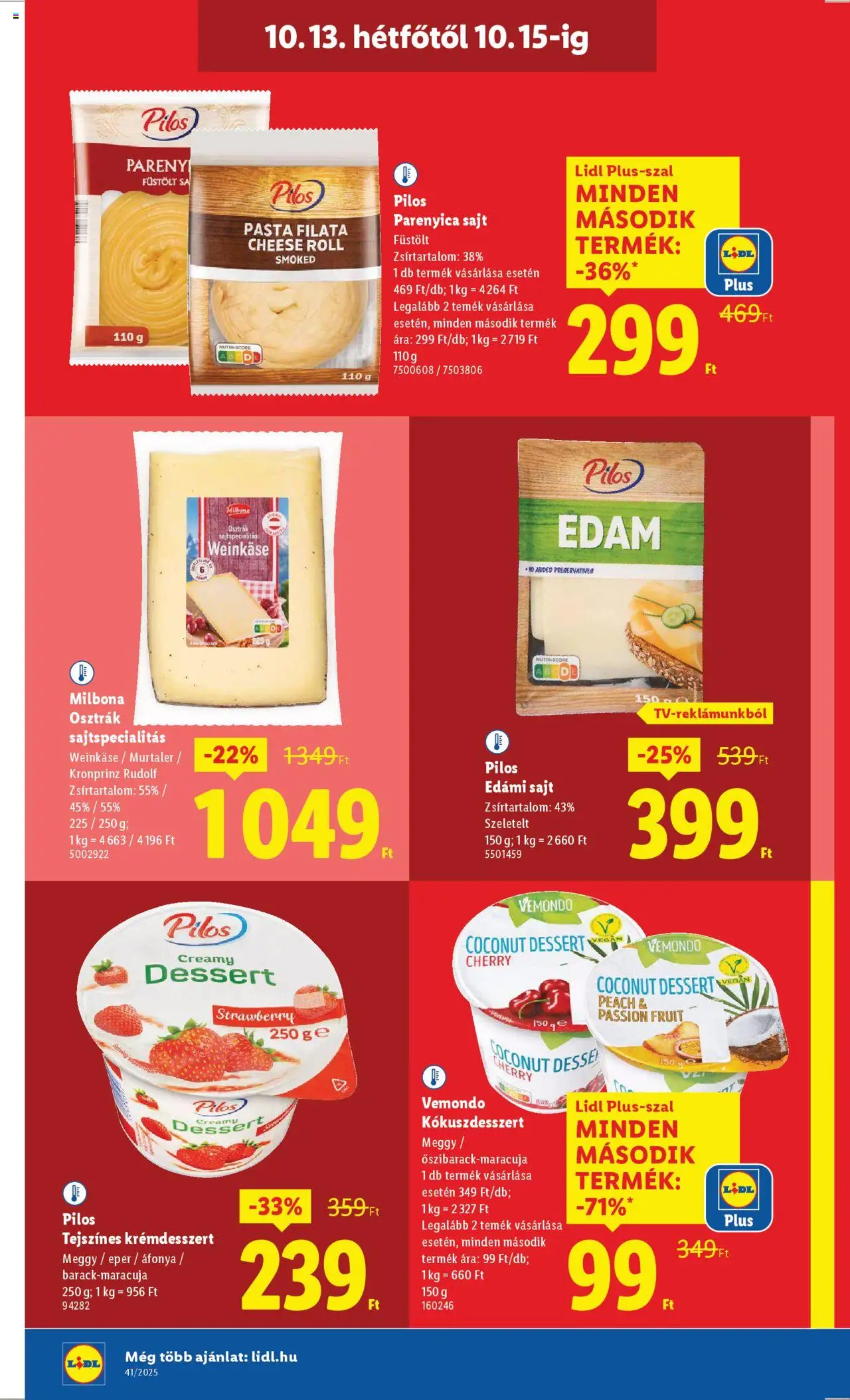 Lidl akciós ujság - amely érvényes a következő dátumtól: 09.10.2025 | Oldal: 56 | Termékek: Parenyica, Sajt, Eper, Vegán