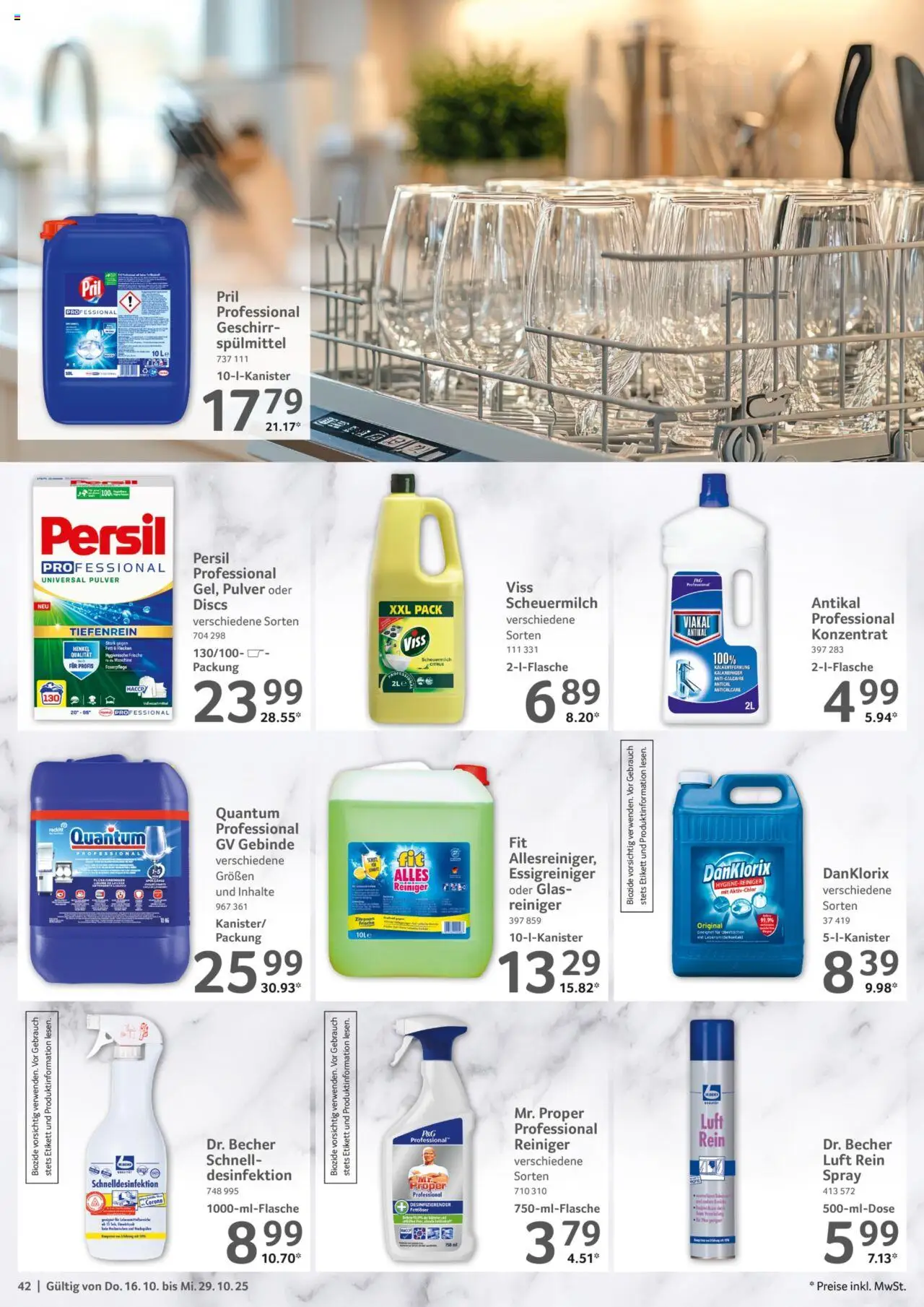 Selgros Gastronomie – gültig ab 16.10.2025 | Seite: 42 | Produkte: Pril, Persil