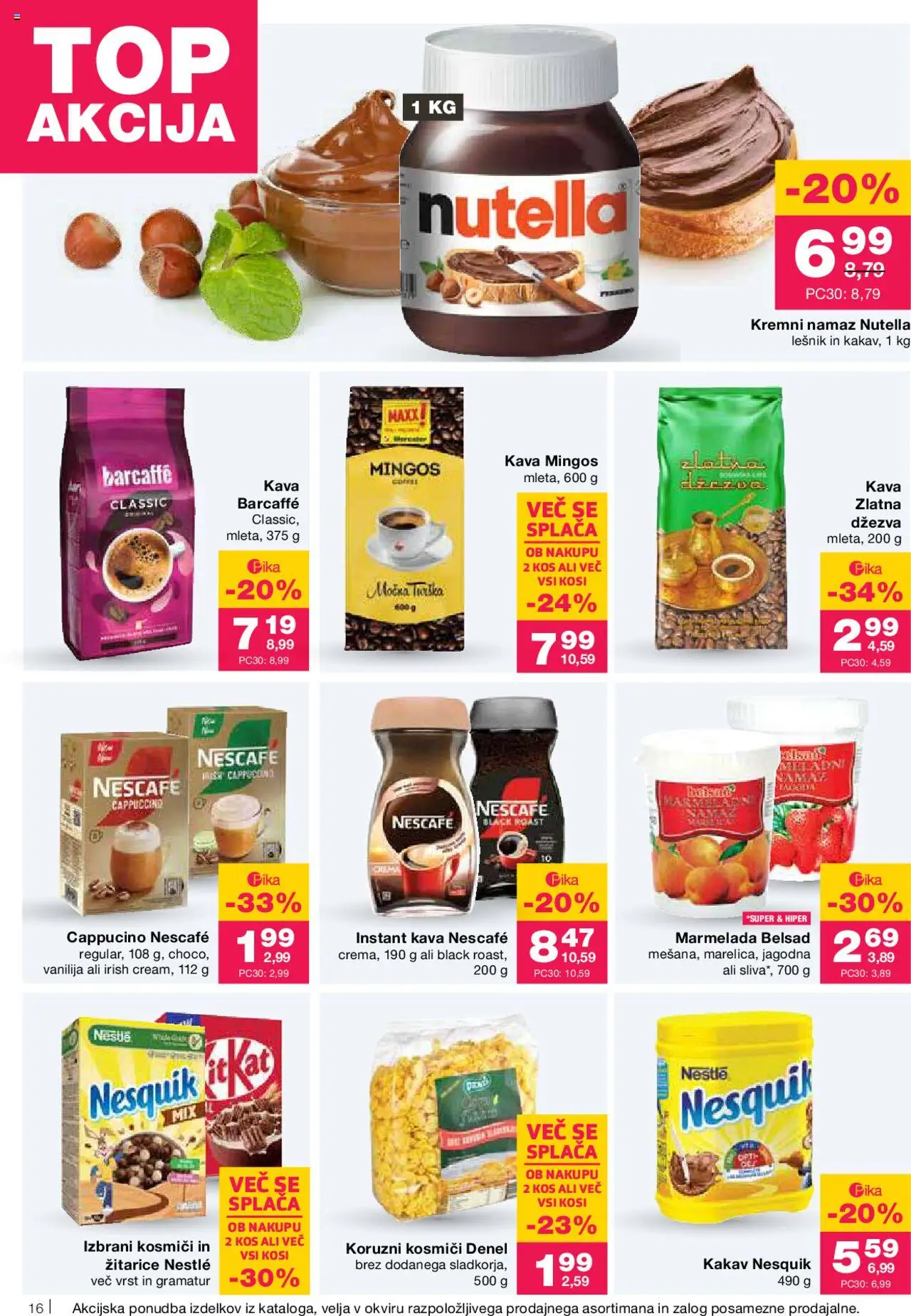 Mercator katalog │ velja od 21.08.2025 | Stran: 16 | Izdelki: Namaz, Marmelada, Kakav, Kosmici