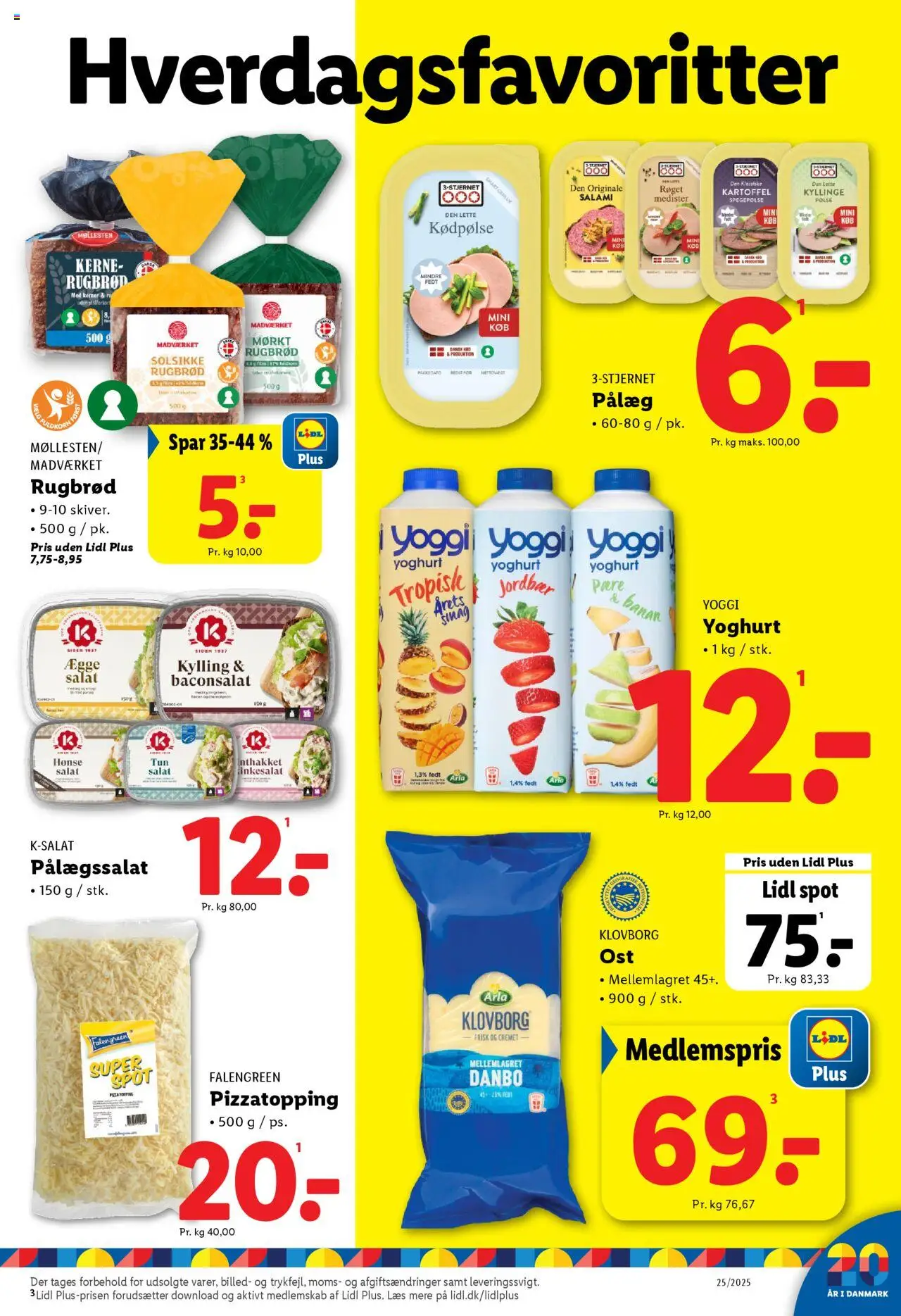 Lidl Tilbudsavis gyldig fra 19.06.2025 | Side: 20 | Produkter: Ost, Yoghurt, Salat, Pålæg