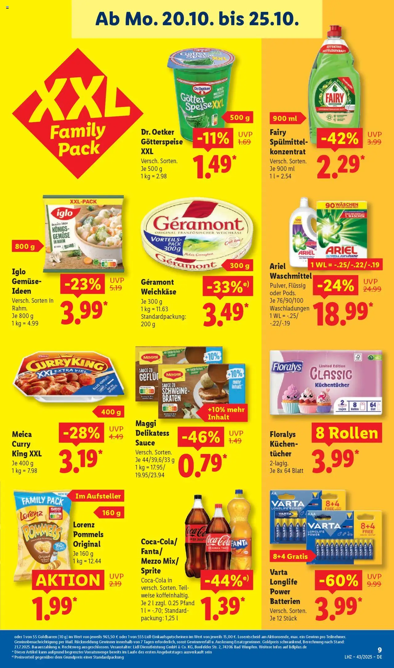 Lidl Prospekt Stuttgart-Mitte – gültig ab 20.10.2025 | Seite: 19 | Produkte: Geramont, Batterien, Waschmittel, Kuchen