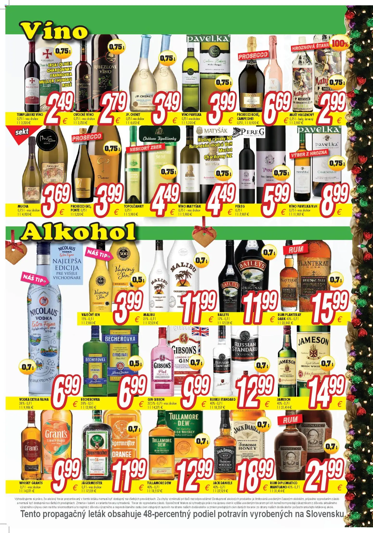 Nové Makos akcie – leták je platný od 15.12.2025 | Strana: 1 | Produkty: Mlieko, Palmarin, Cukor, Baileys