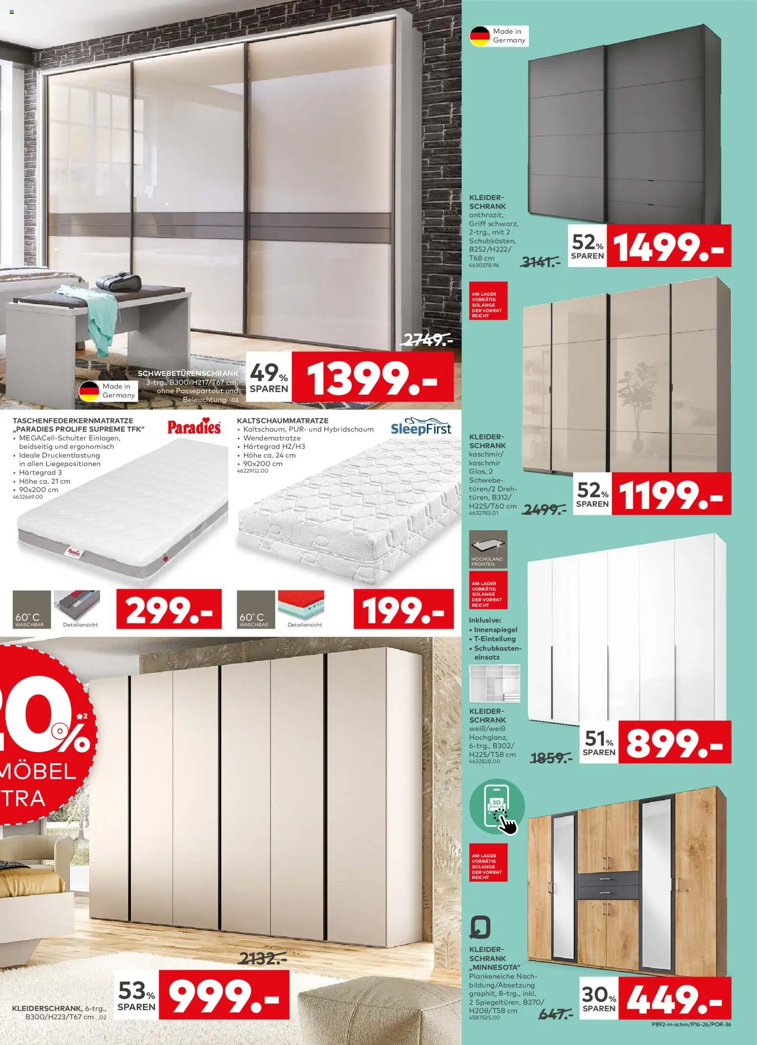 Porta! Prospekt Aachen – gültig ab 06.04.2026 | Seite: 5 | Produkte: Schwebetürenschrank, Schrank