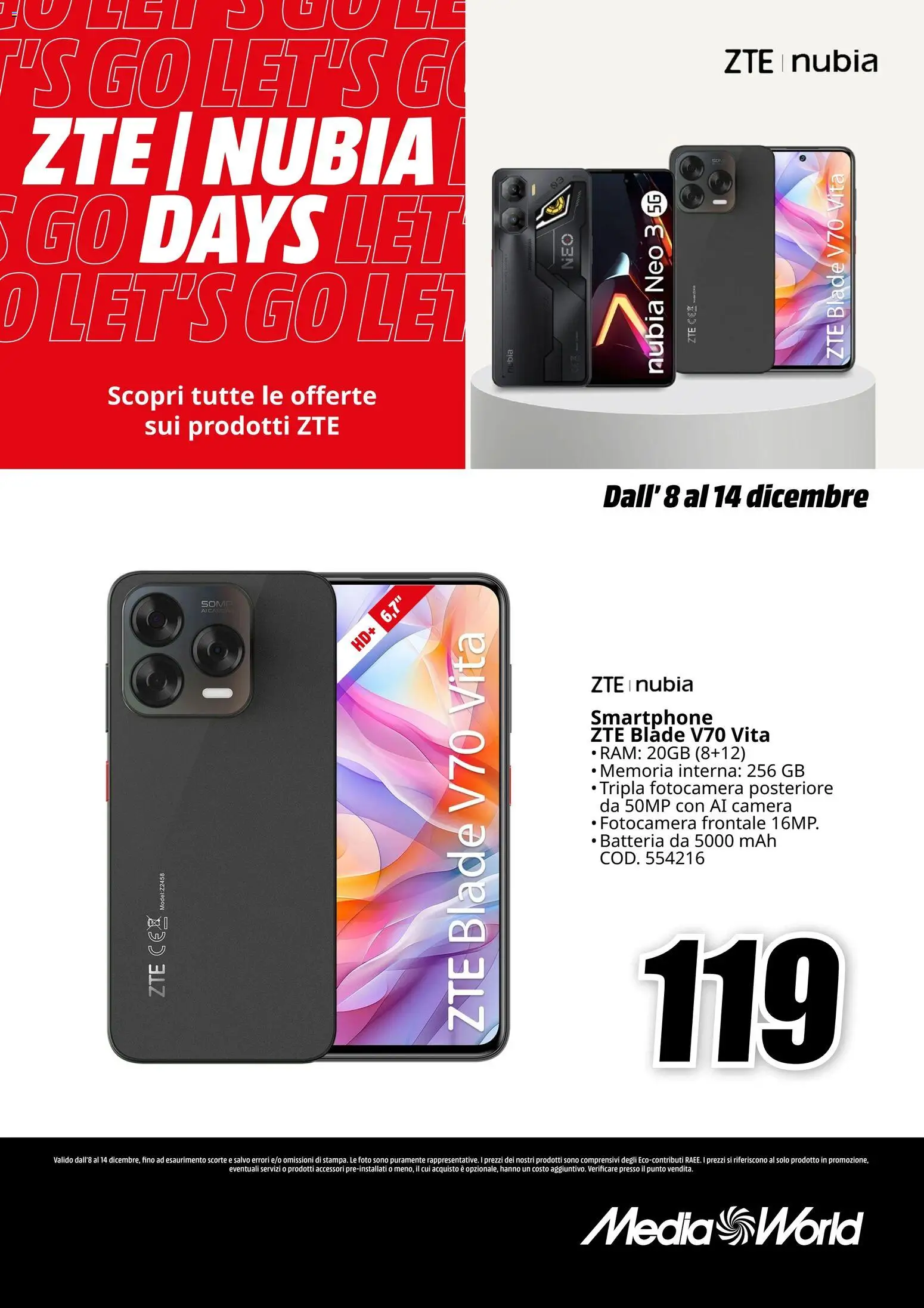 Volantino Media World del 08.12.2025 | Pagina: 3 | Prodotti: Smartphone, Fotocamera, Batteria