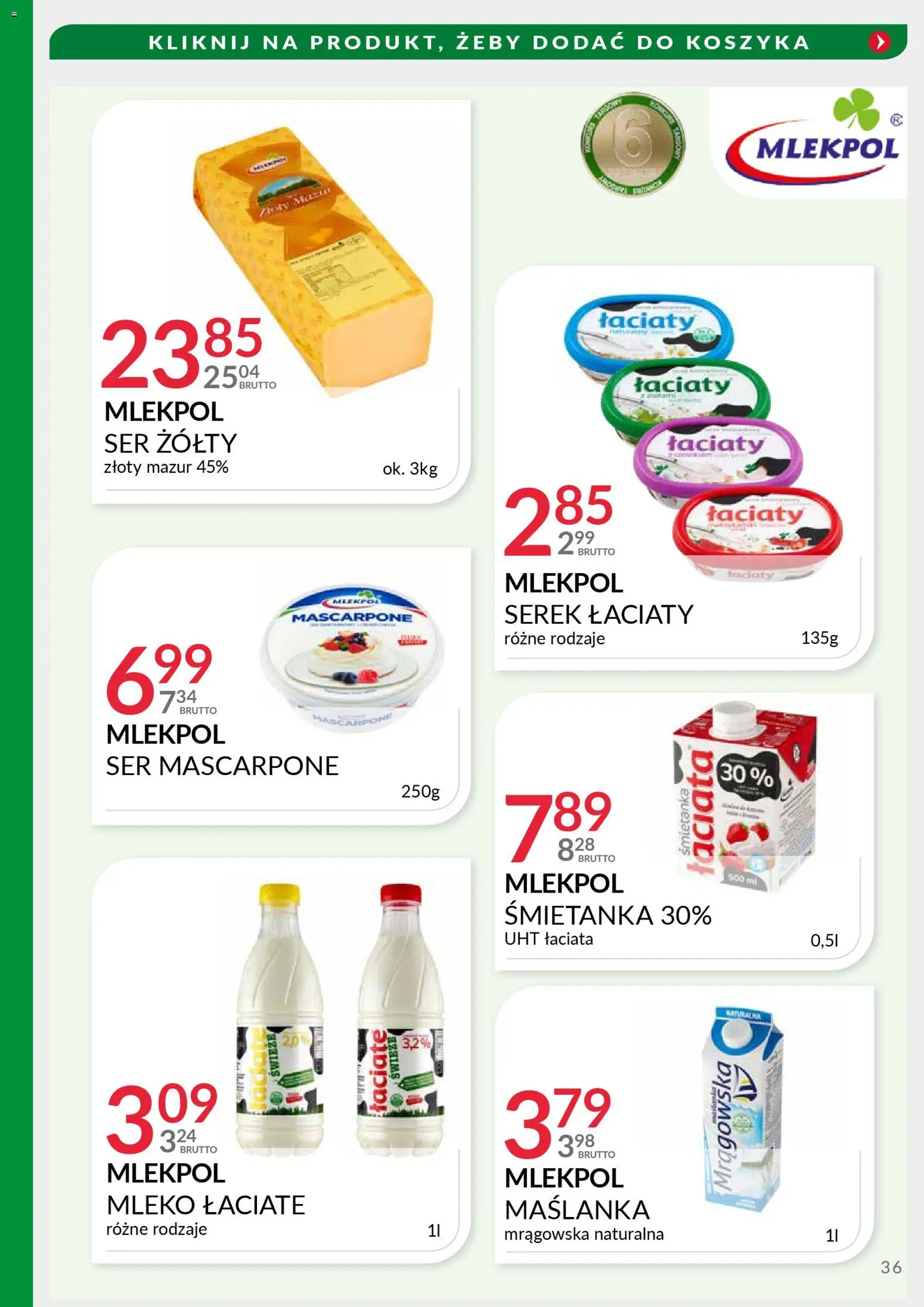 Eurocash Gazetka - Targi Jesień od 17.11.2025 | Strona: 36 | Produkty: Serek, Mascarpone, Mleko, Ser