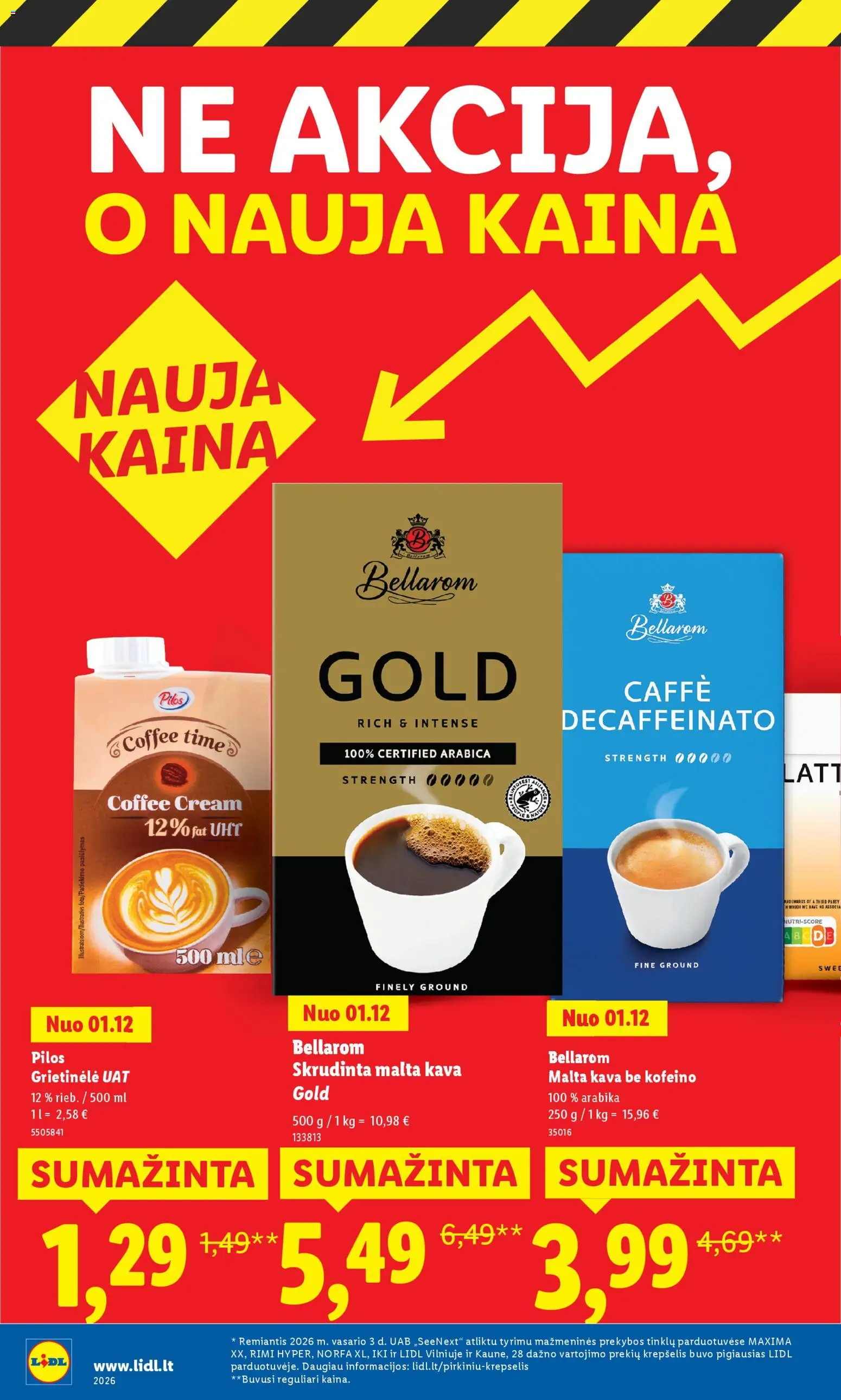 LIDL akcijos nuo 16.03.2026 | Puslapis: 42 | Prekių: Grietinėlė, Kava, Krepšelis