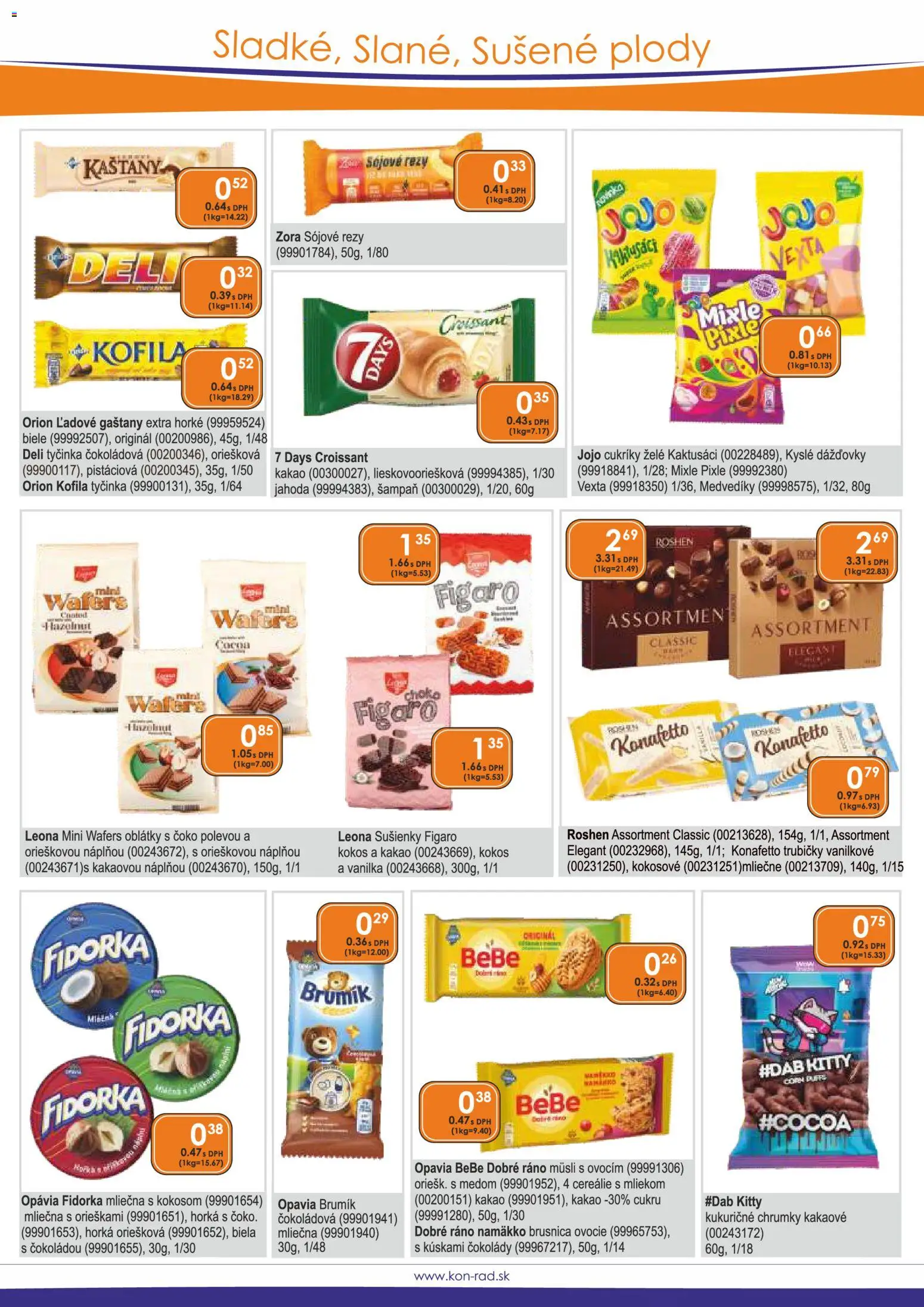 Nové KON - RAD akcie – leták je platný od 01.01.2026 | Strana: 21 | Produkty: BeBe Dobré ráno, Cukríky, Cereálie, Kakao