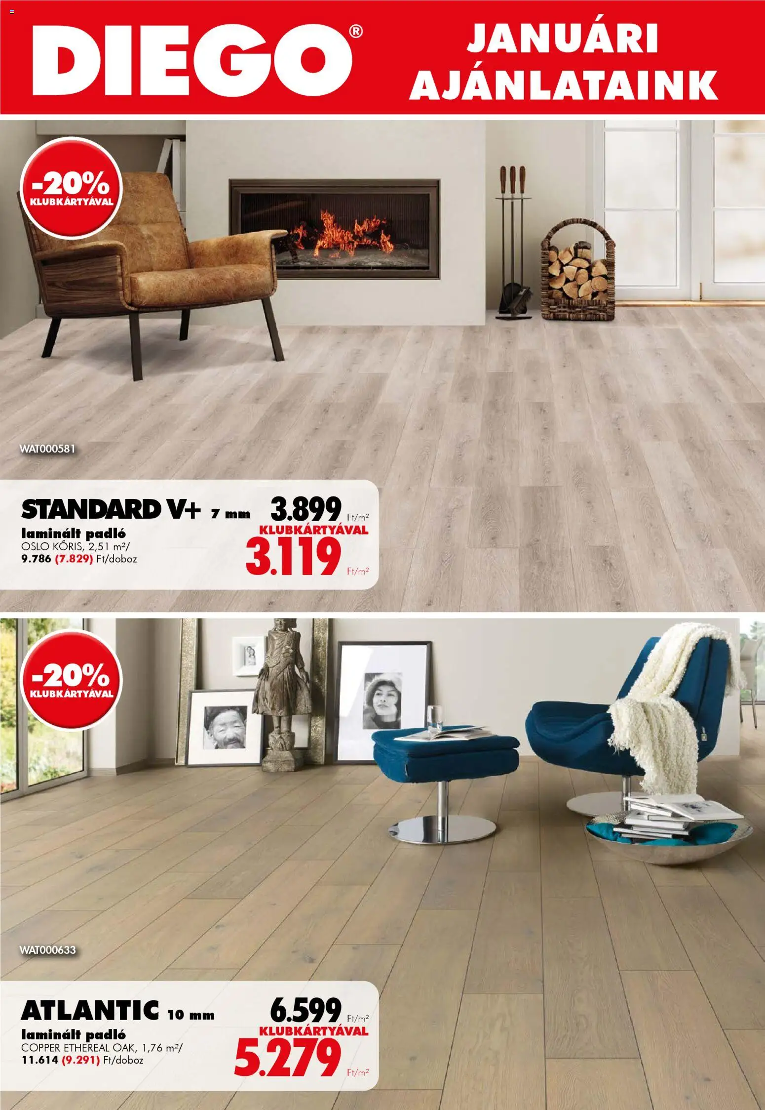 Diego akciós ujság - amely érvényes a következő dátumtól: 01.01.2026 | Oldal: 1 | Termékek: Laminált padló